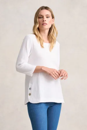 3/4 Sleeve Organic Cotton T-Shirt - White