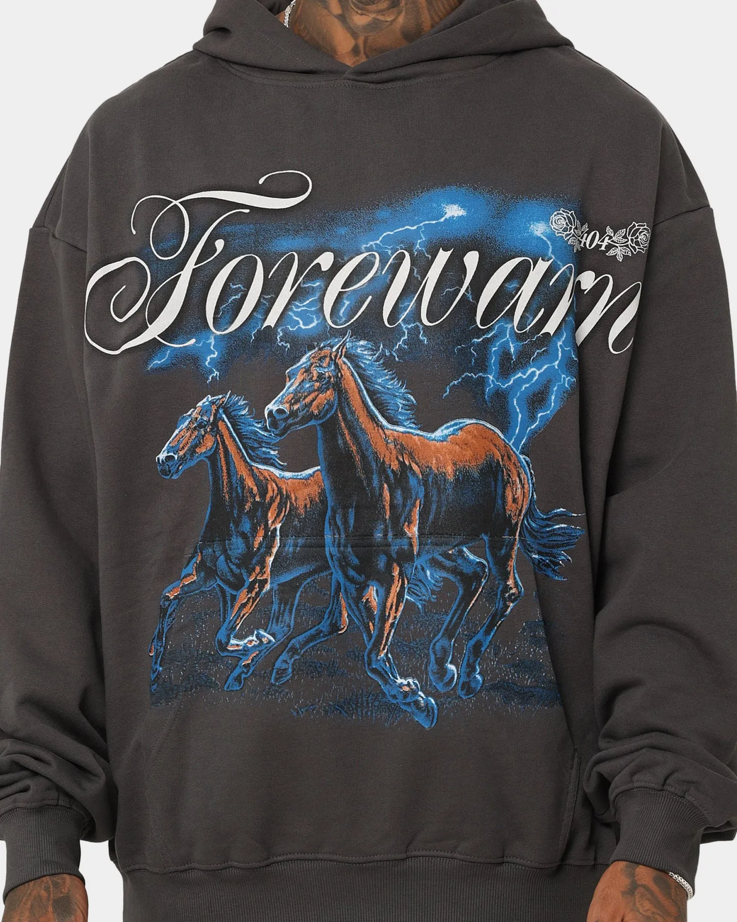 404 Night Rider Vintage Hoodie Charcoal