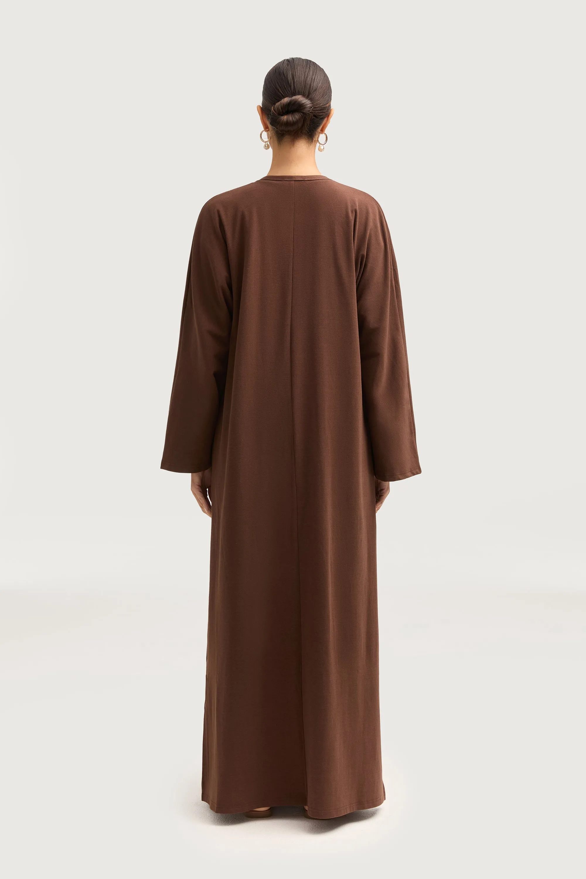 Aria Ribbed Everyday Maxi Cardigan - Dark Brown