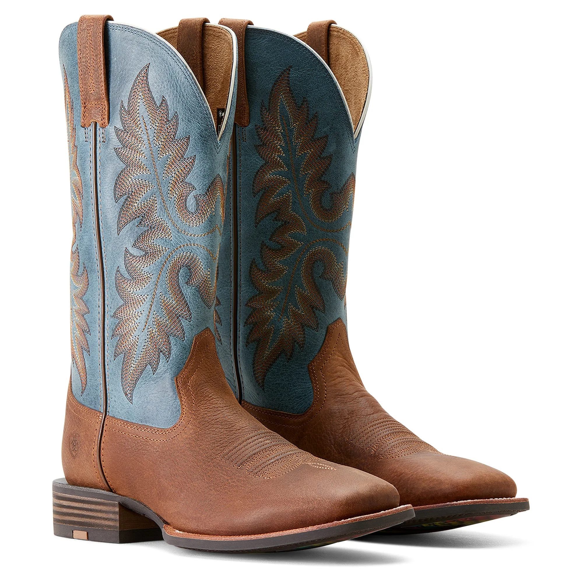 Ariat Mens 10053739 Hudson Western Boots in Wicker Brown/Dusty Blue