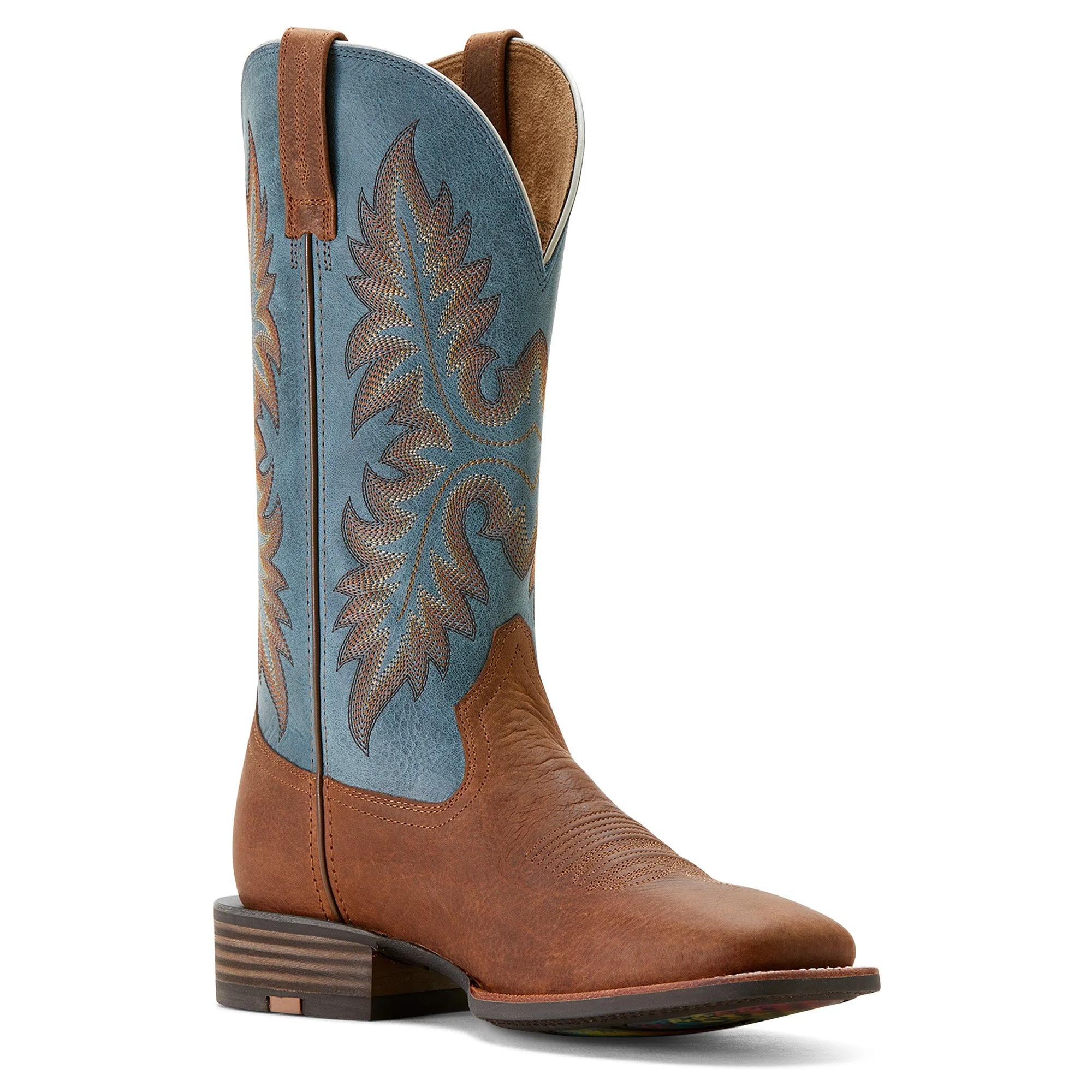 Ariat Mens 10053739 Hudson Western Boots in Wicker Brown/Dusty Blue