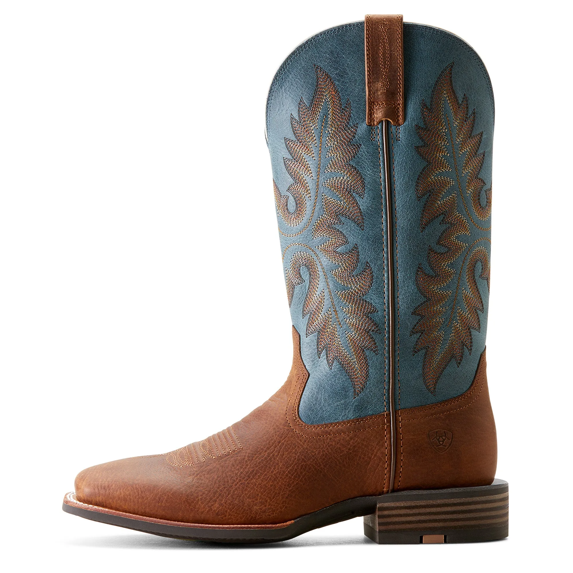 Ariat Mens 10053739 Hudson Western Boots in Wicker Brown/Dusty Blue