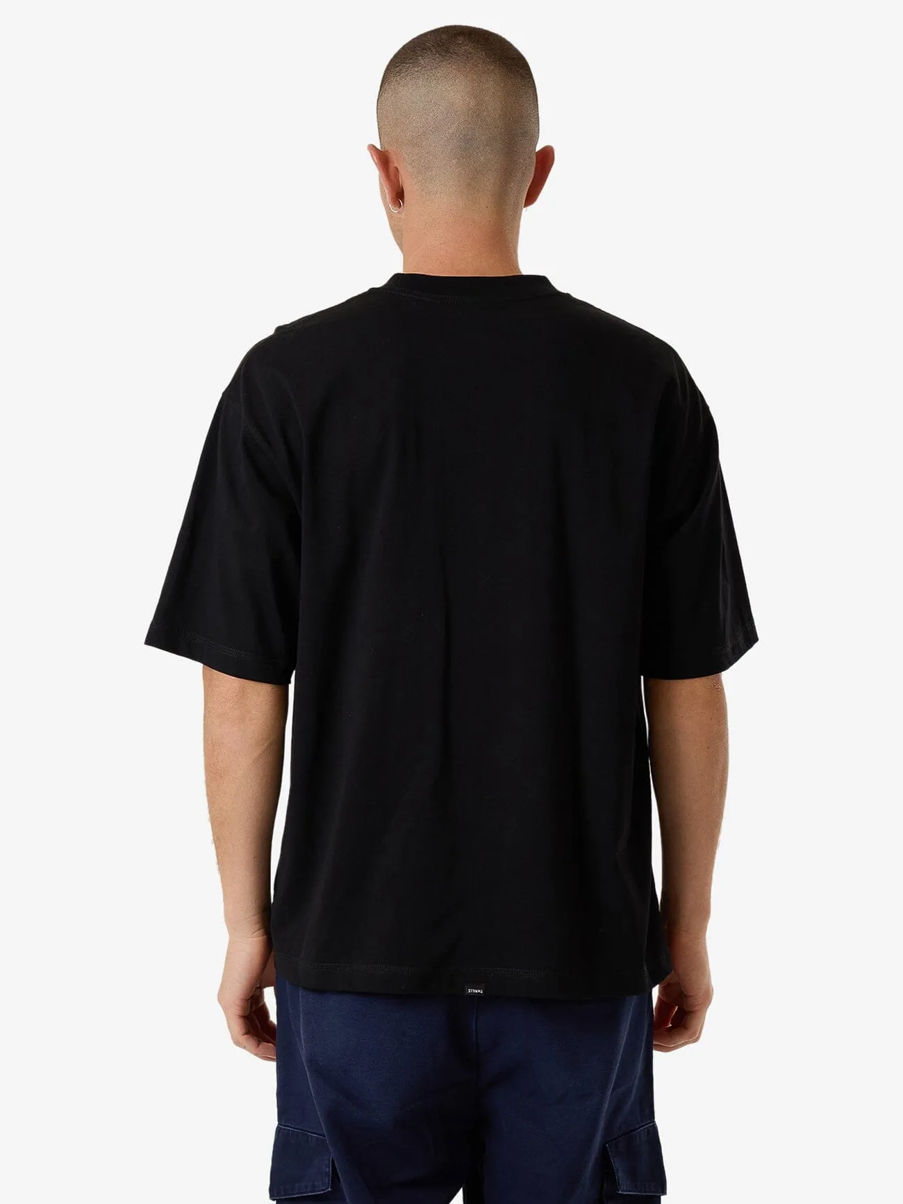 Be Adorned Box Fit Oversize Short Tee - Black