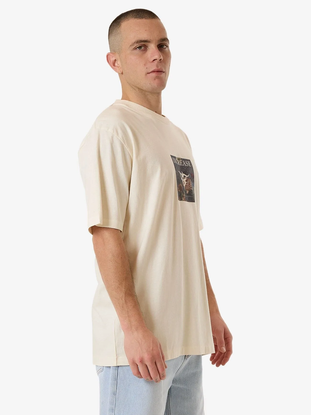 Beauty In Darkness Oversize Fit Tee - Dirty White