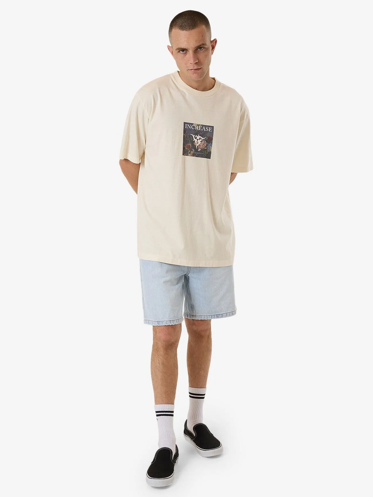 Beauty In Darkness Oversize Fit Tee - Dirty White