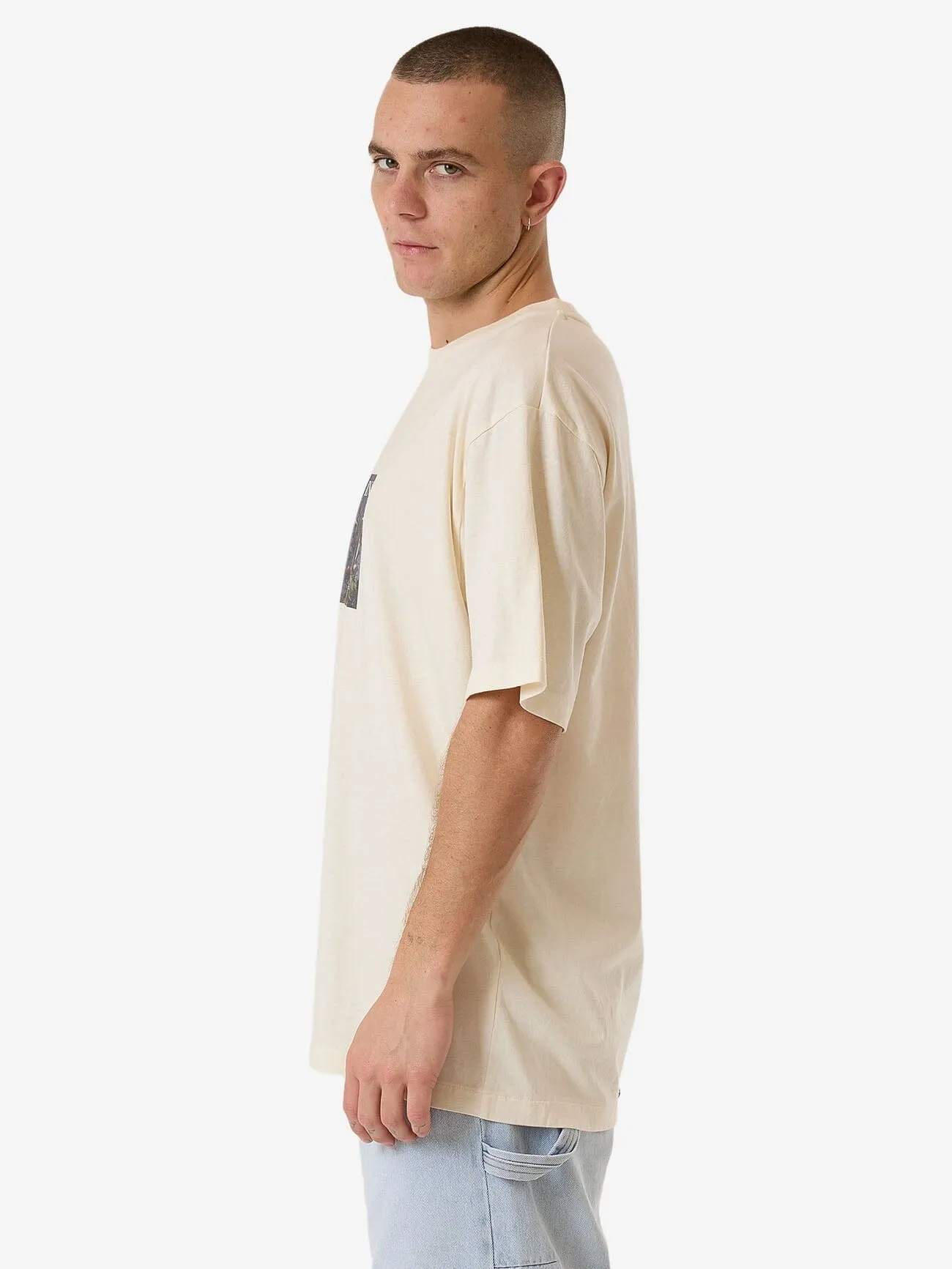 Beauty In Darkness Oversize Fit Tee - Dirty White