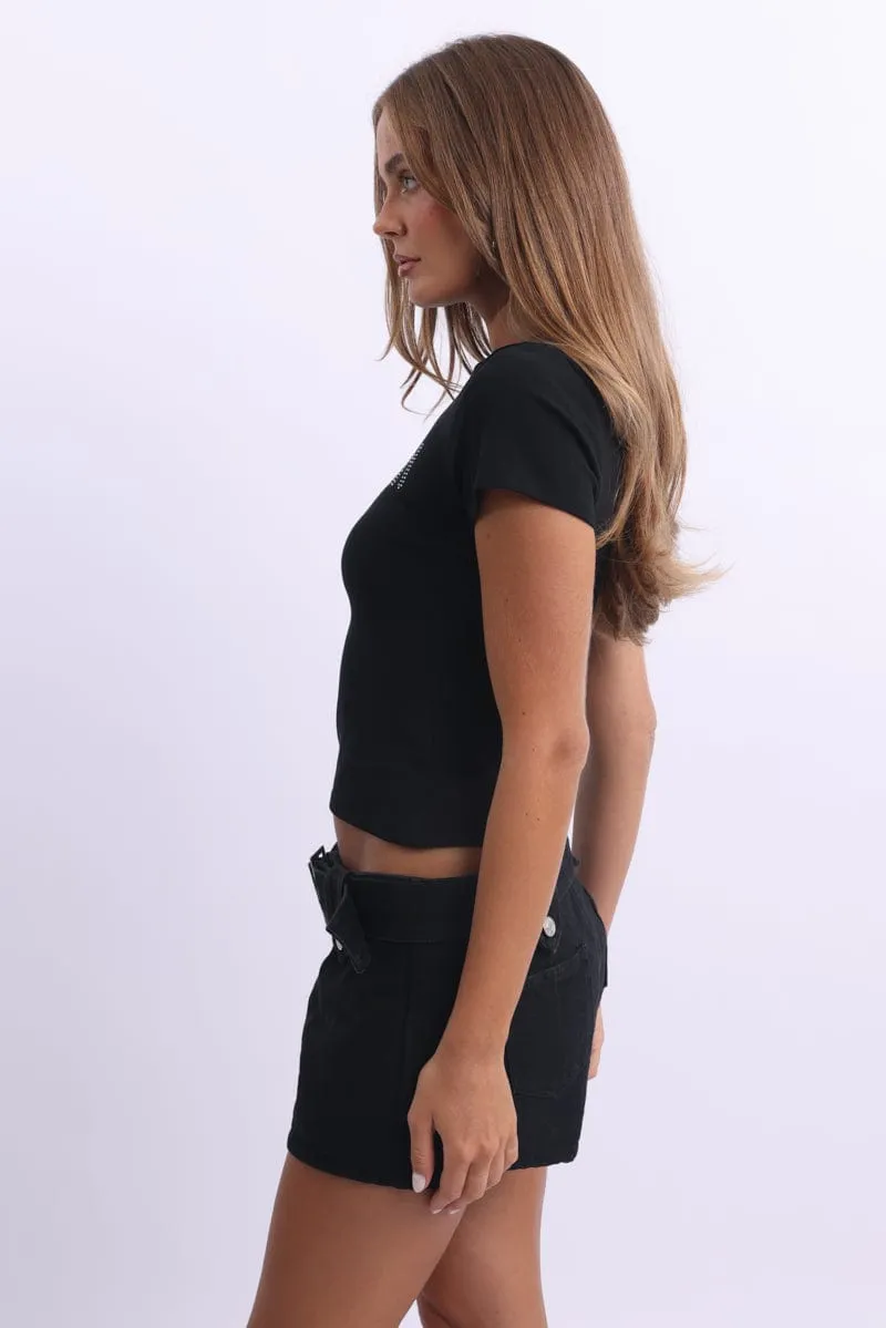 Black Graphic Tee Short Sleeve