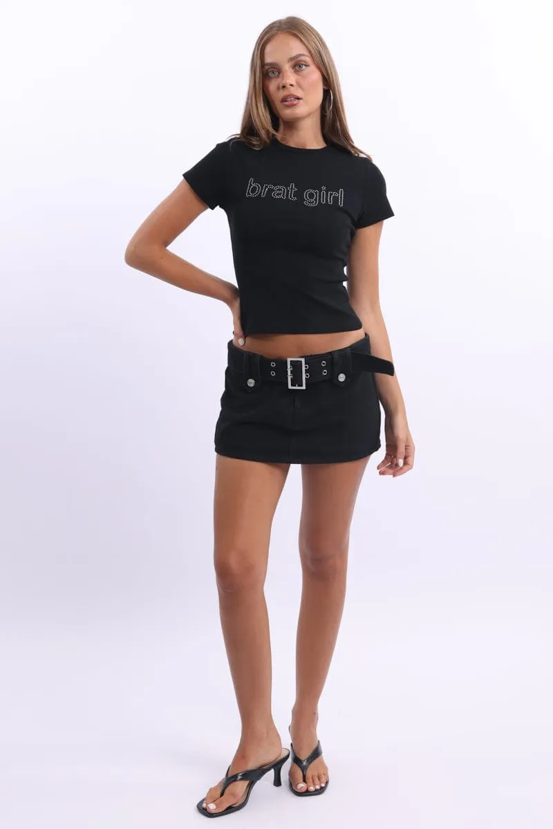 Black Graphic Tee Short Sleeve