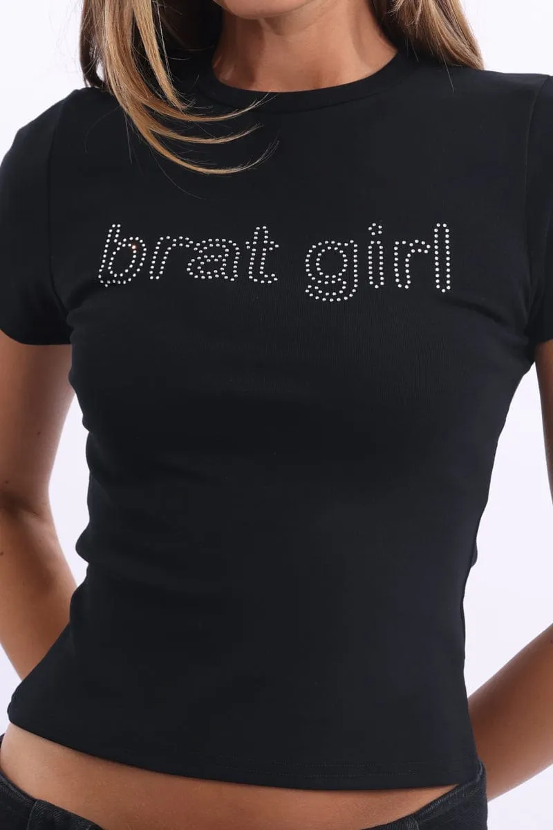 Black Graphic Tee Short Sleeve