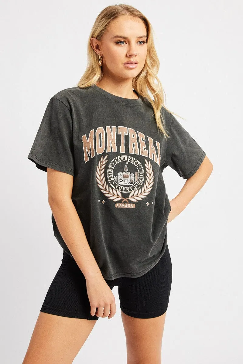 Black Graphic Tee Short Sleeve