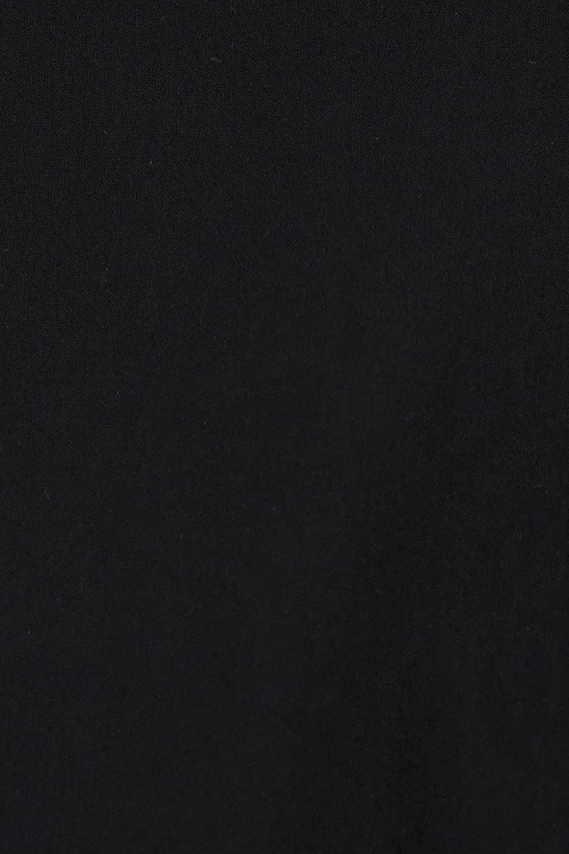 Black Shirts Dress Long Sleeve Poplin