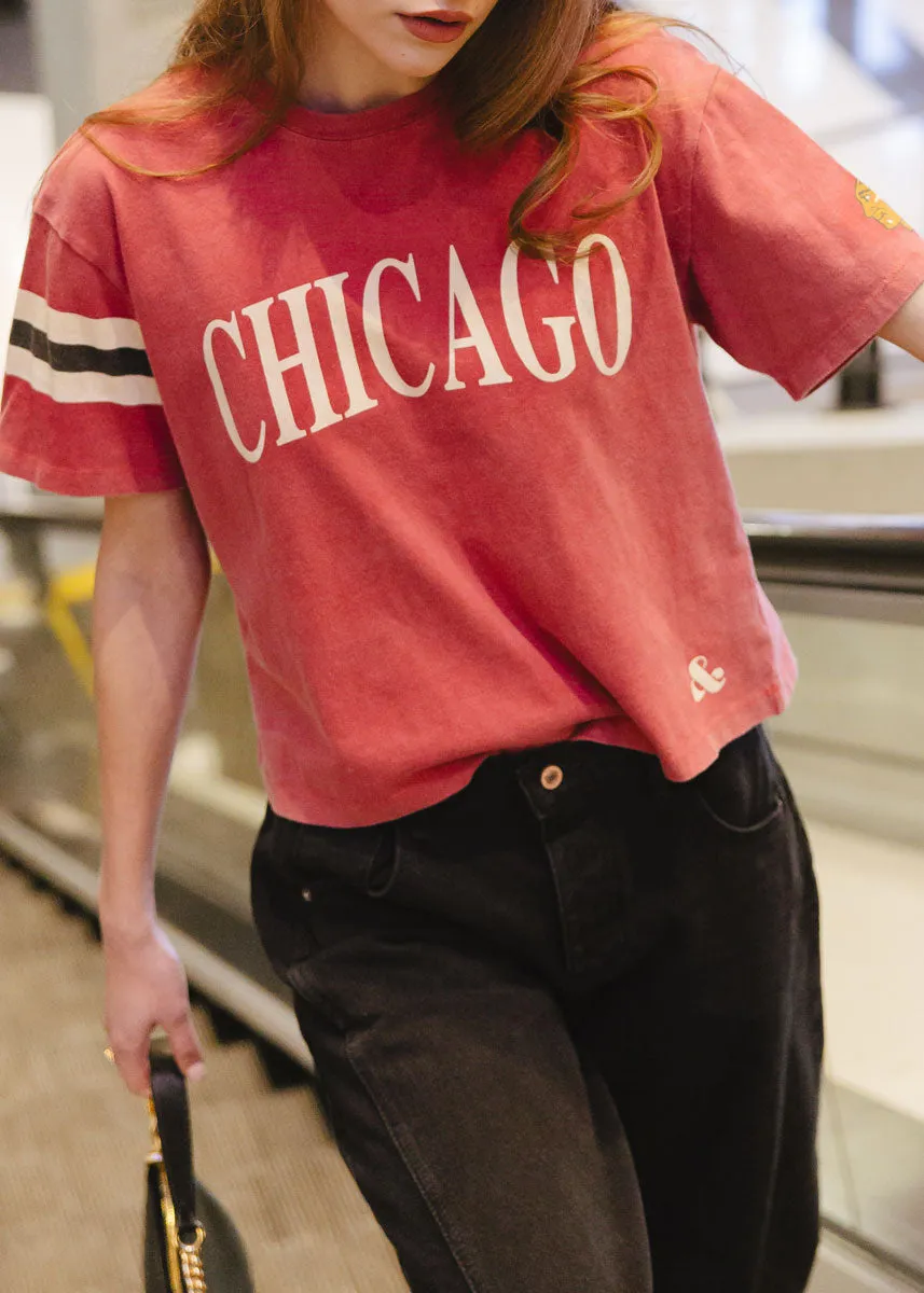 Blackhawks Boxy Crop Tee - Red