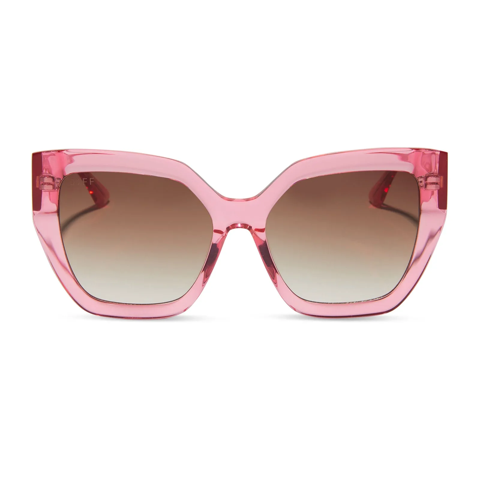 BLAIRE - CANDY PINK CRYSTAL   BROWN GRADIENT SUNGLASSES