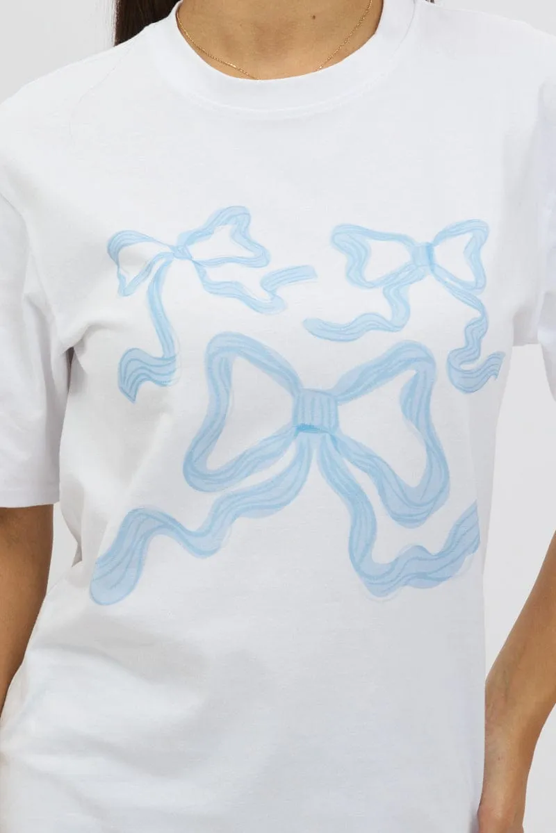 Blue Graphic Tee Short Sleeve