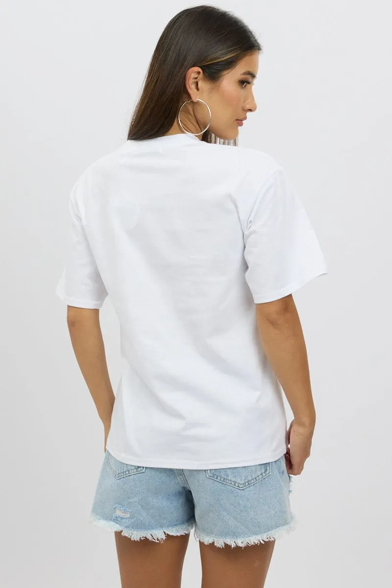 Blue Graphic Tee Short Sleeve