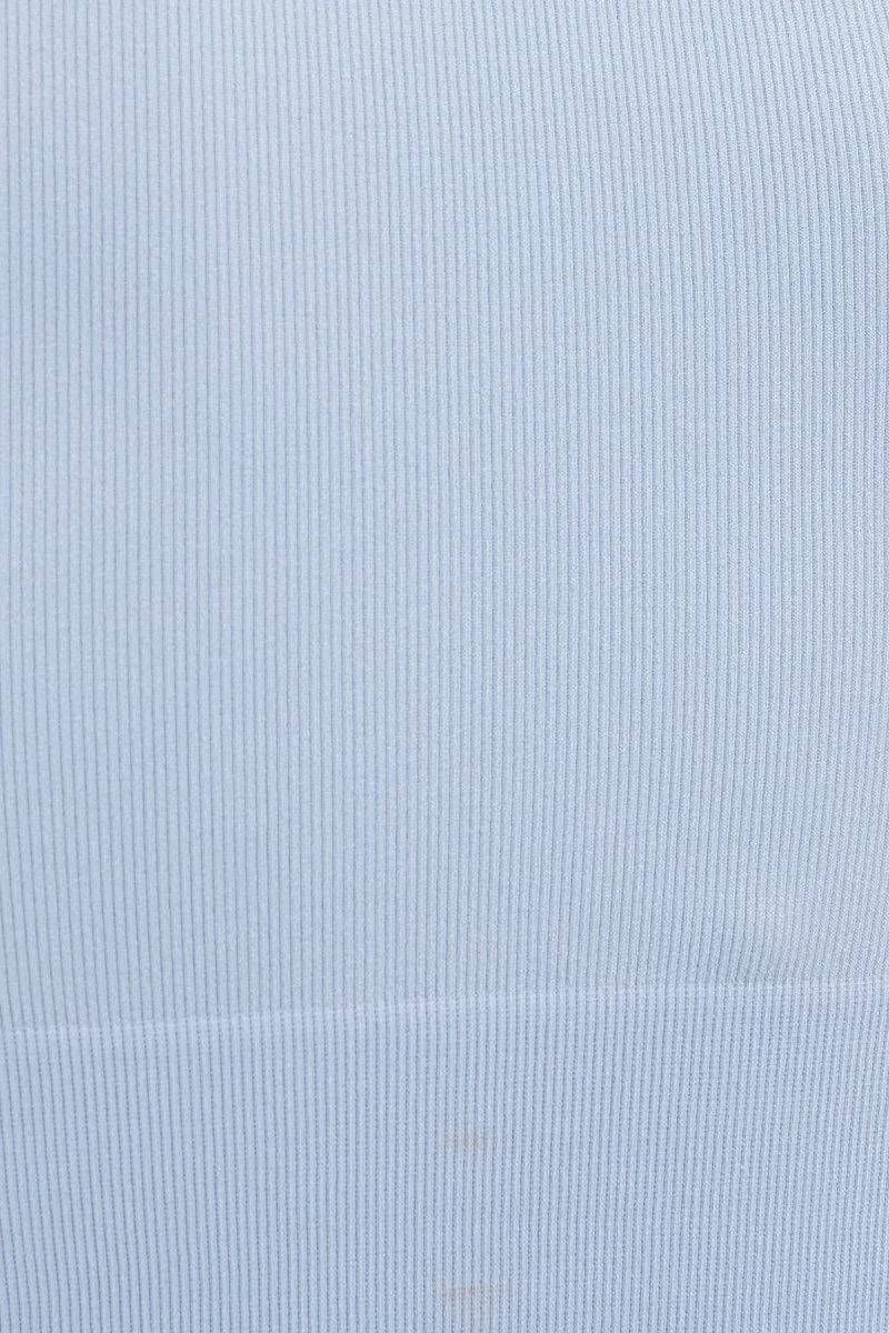 Blue T Shirt Short Sleeve Crew Neck Seamless