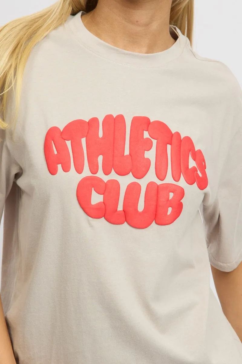 Brown Graphic Tee Short Sleeve