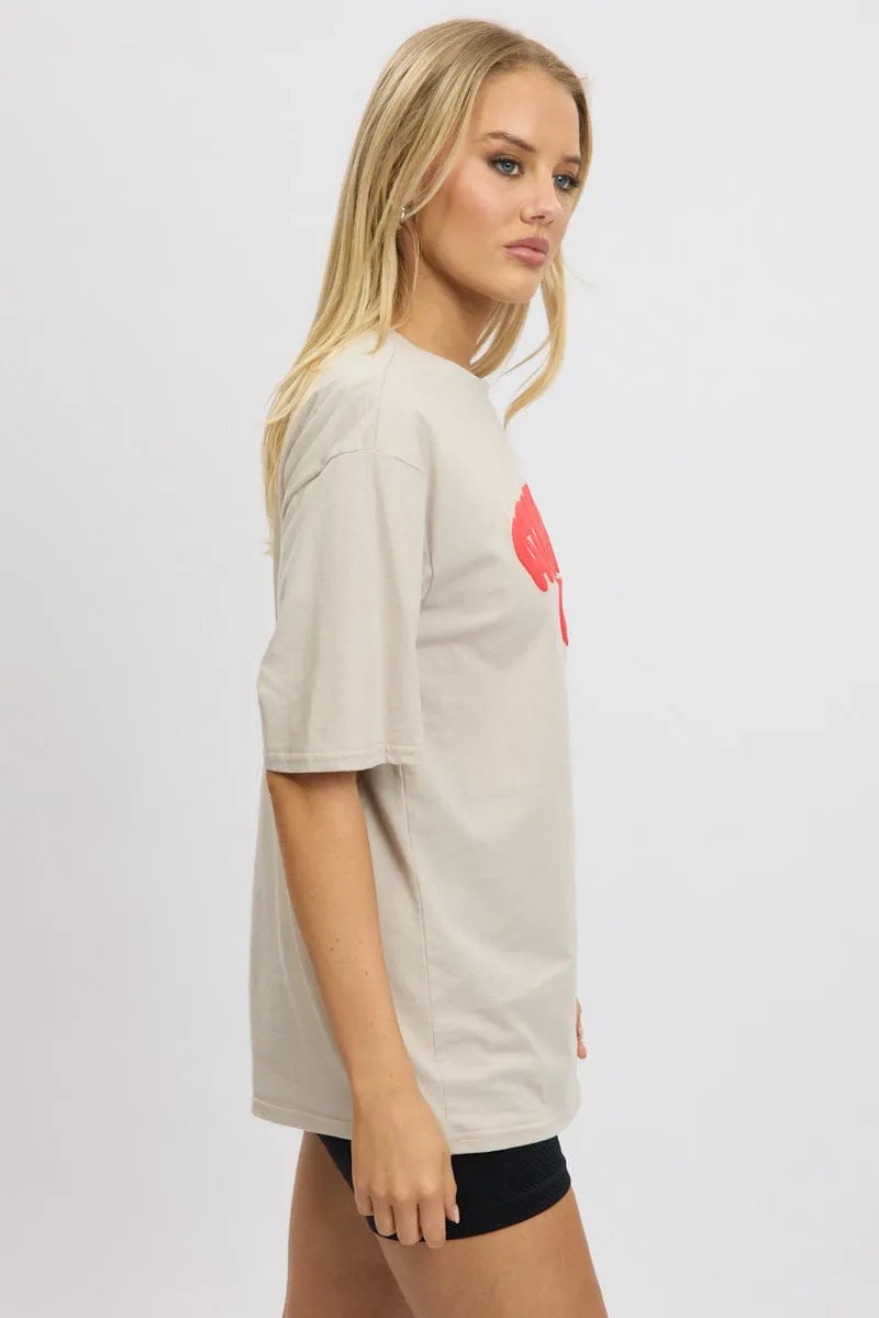 Brown Graphic Tee Short Sleeve