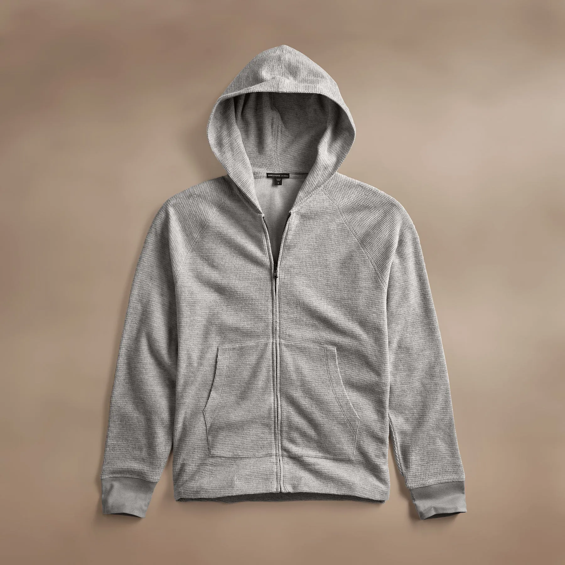 Brushed Thermal Zip Up - Heather Grey