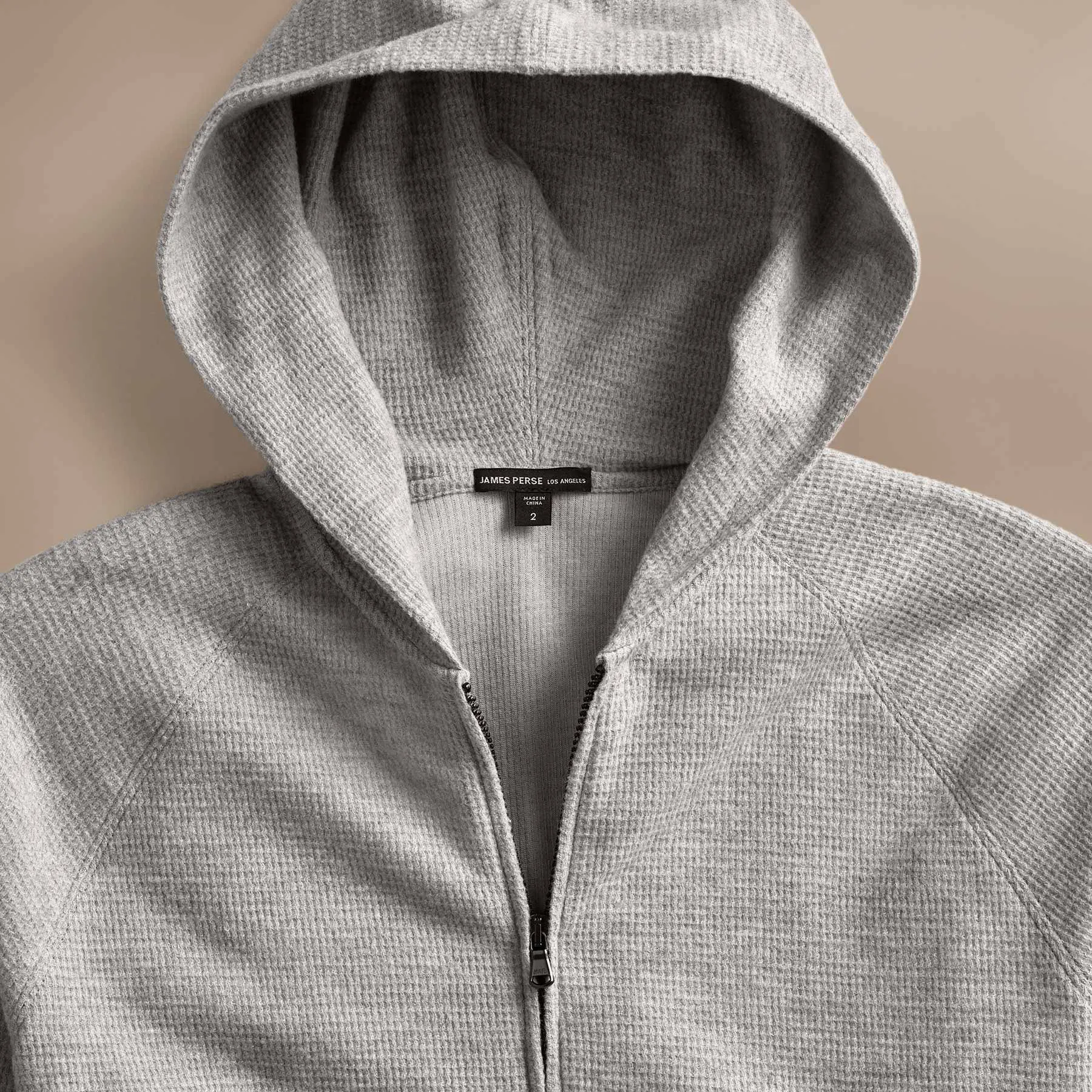 Brushed Thermal Zip Up - Heather Grey