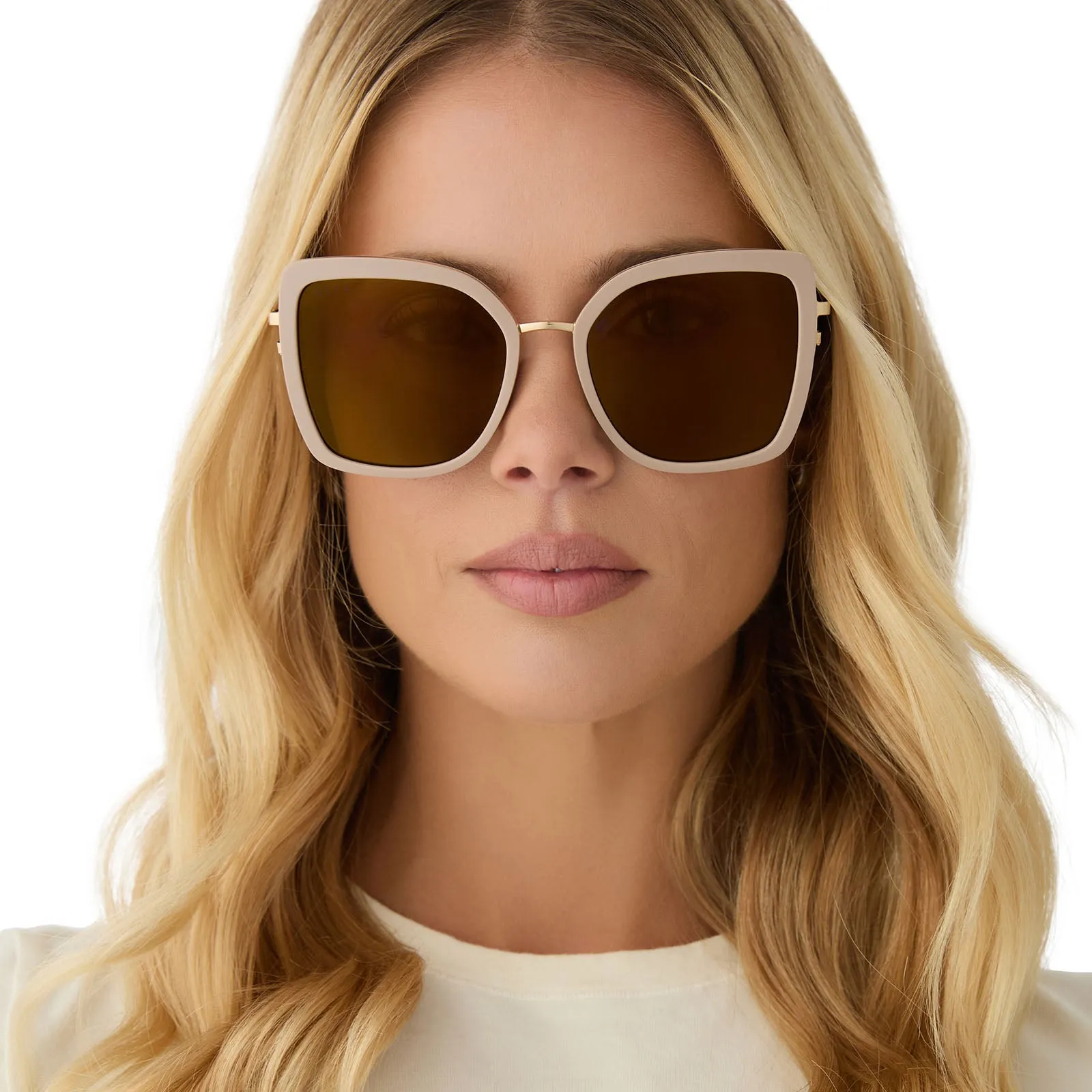 CLARISSE - ALMOND   BROWN GOLD FLASH   POLARIZED SUNGLASSES