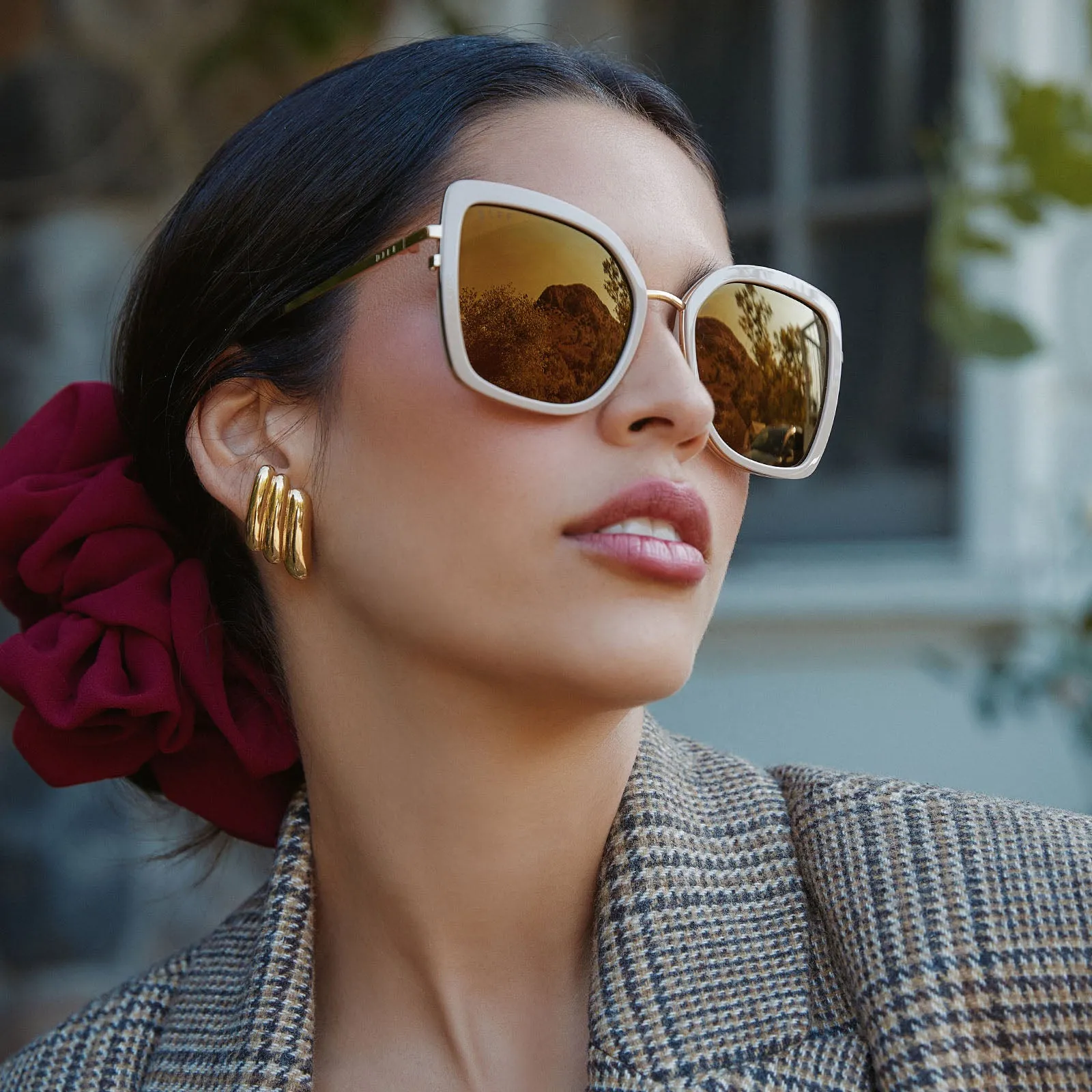 CLARISSE - ALMOND   BROWN GOLD FLASH   POLARIZED SUNGLASSES