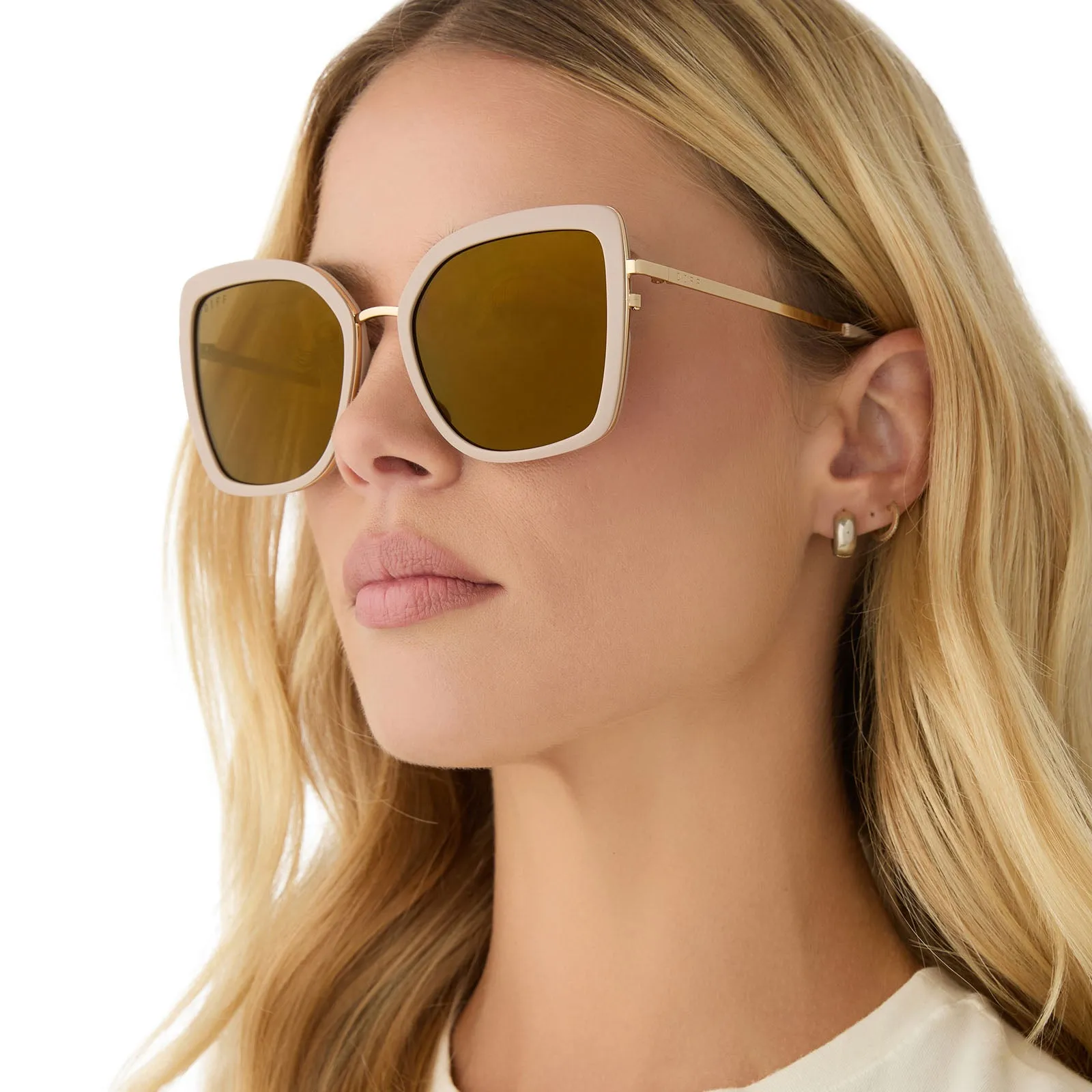 CLARISSE - ALMOND   BROWN GOLD FLASH   POLARIZED SUNGLASSES