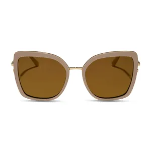 CLARISSE - ALMOND   BROWN GOLD FLASH   POLARIZED SUNGLASSES