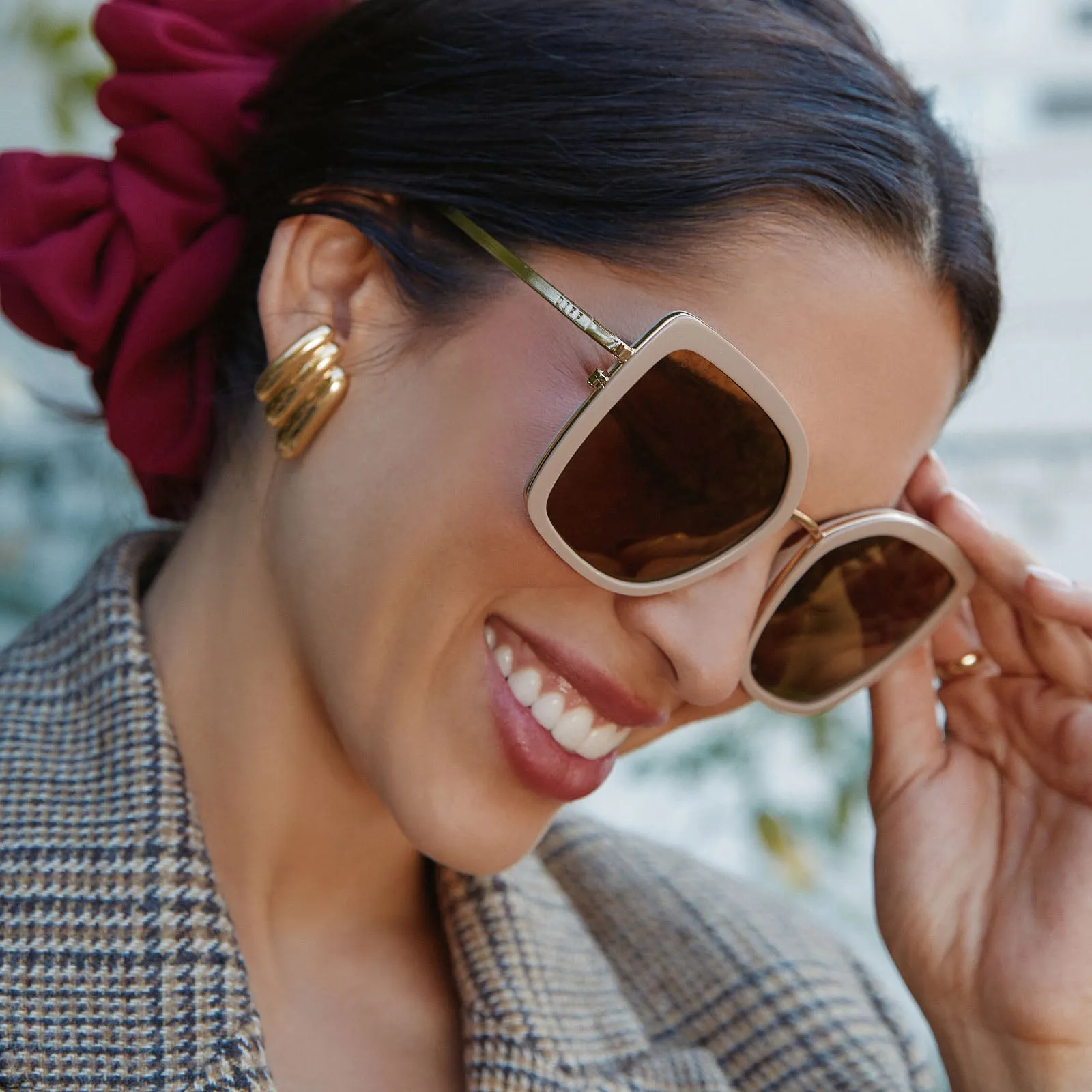 CLARISSE - ALMOND   BROWN GOLD FLASH   POLARIZED SUNGLASSES