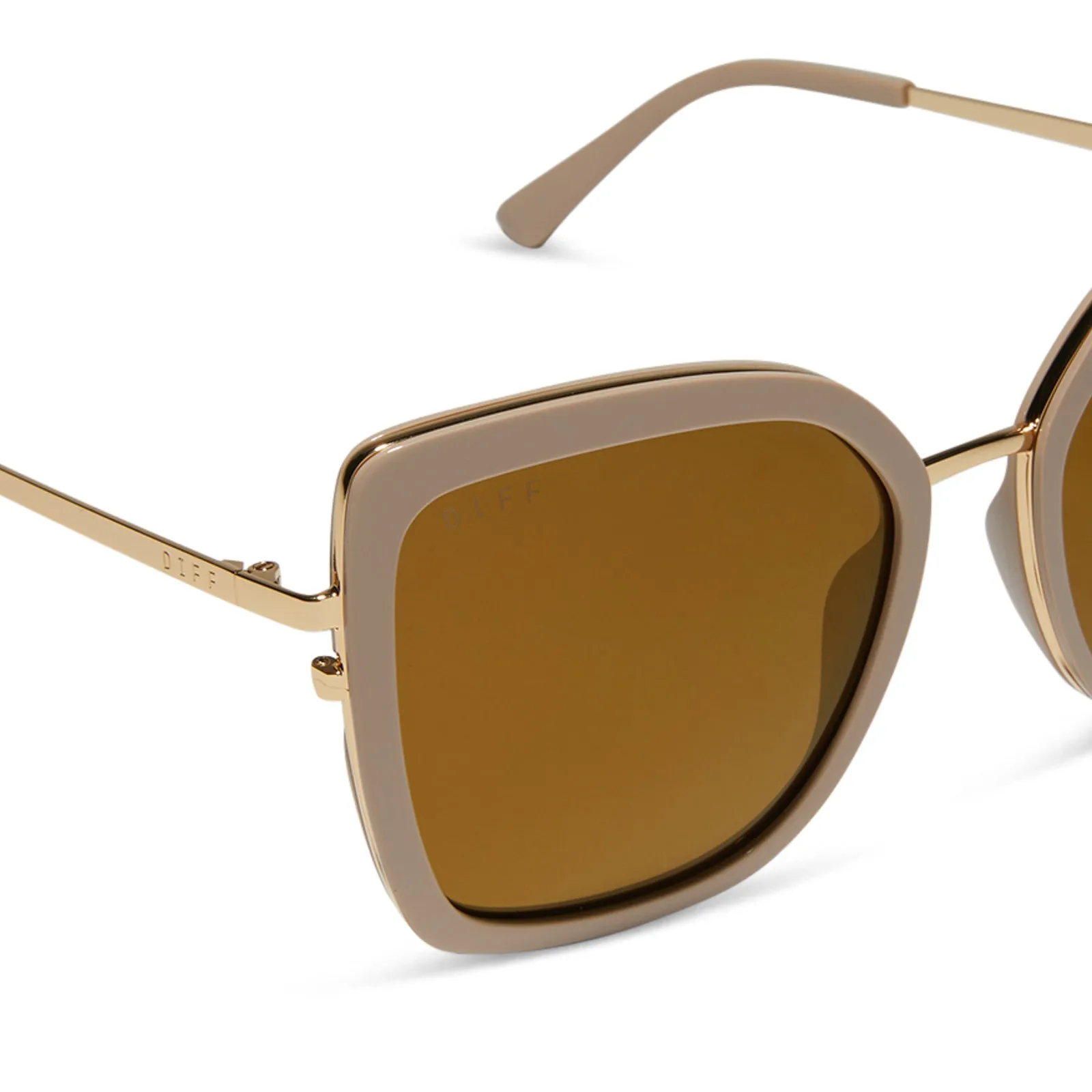 CLARISSE - ALMOND   BROWN GOLD FLASH   POLARIZED SUNGLASSES