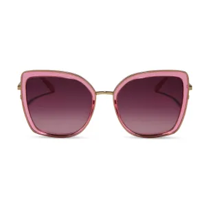 CLARISSE - CANDY PINK CRYSTAL   WINE GRADIENT SUNGLASSES