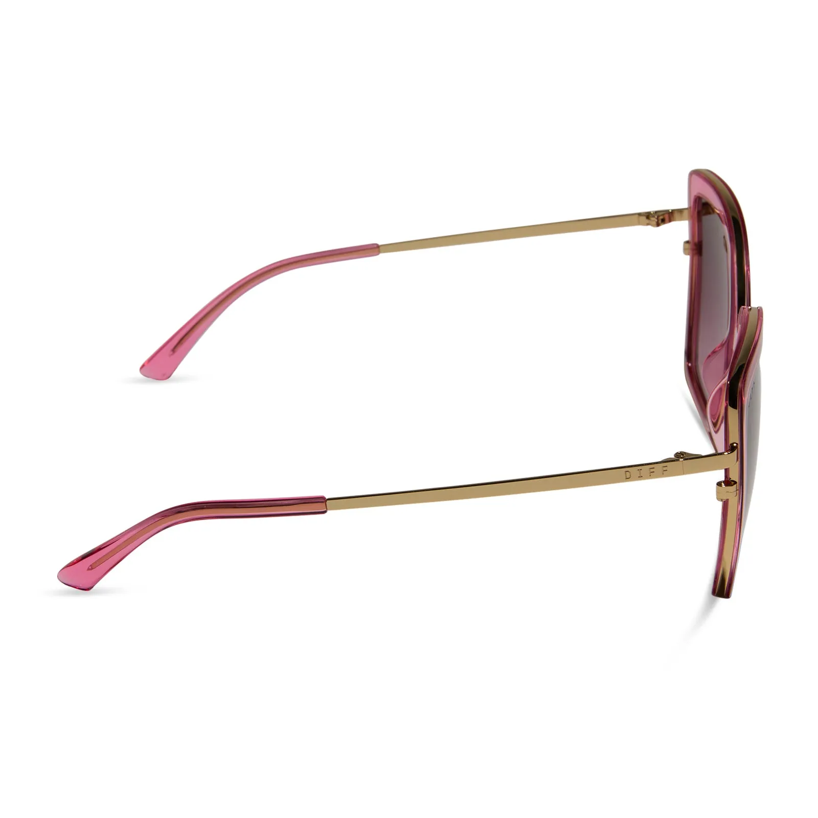 CLARISSE - CANDY PINK CRYSTAL   WINE GRADIENT SUNGLASSES