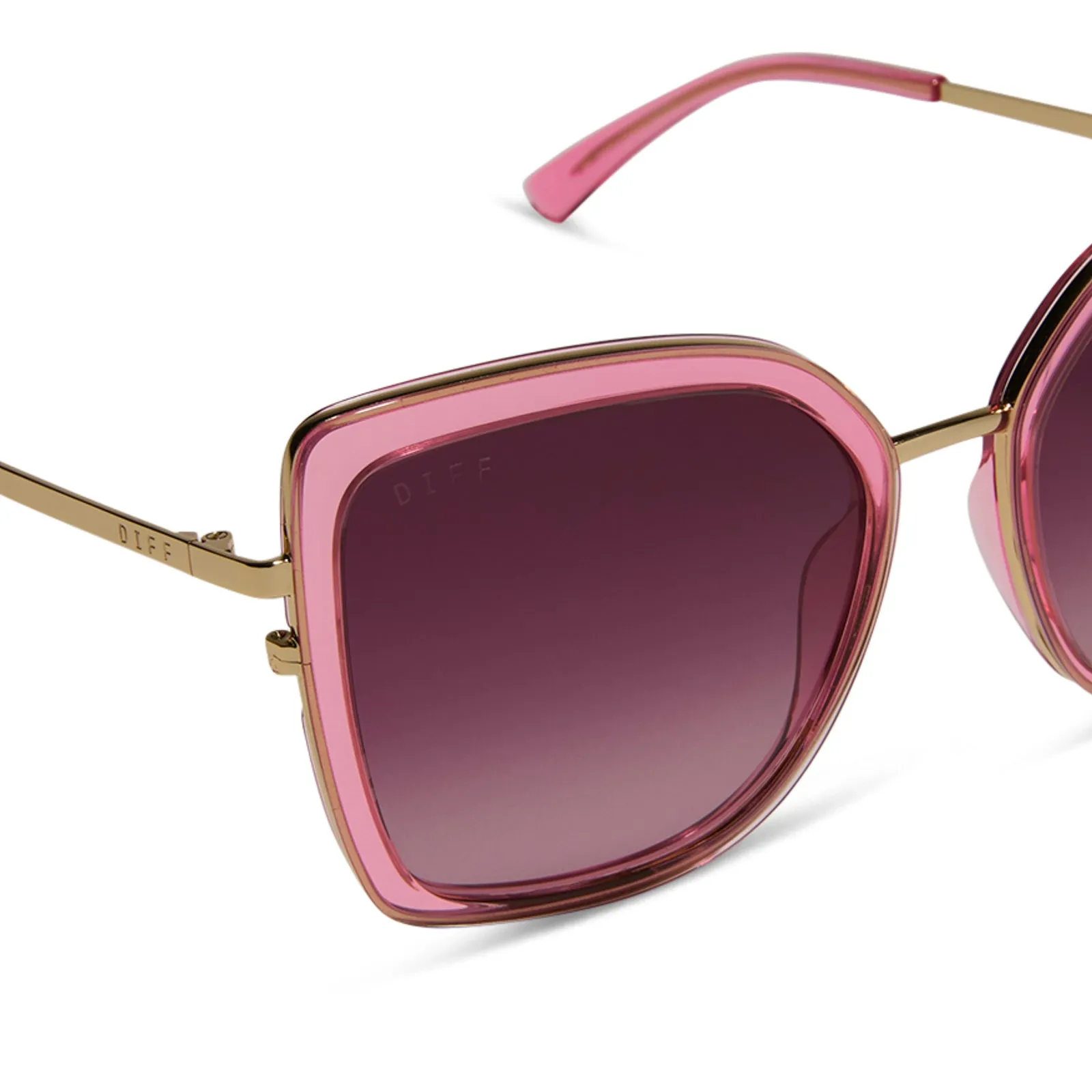 CLARISSE - CANDY PINK CRYSTAL   WINE GRADIENT SUNGLASSES
