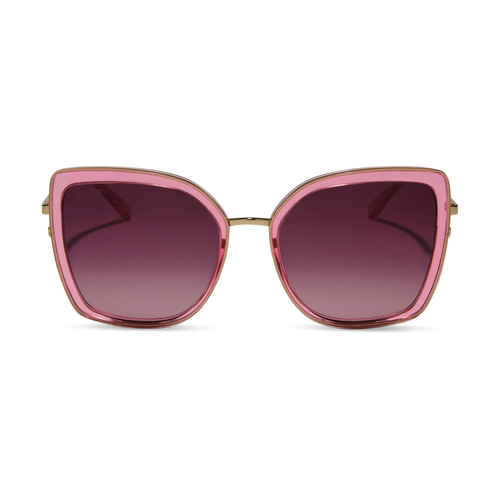 CLARISSE - CANDY PINK CRYSTAL   WINE GRADIENT SUNGLASSES