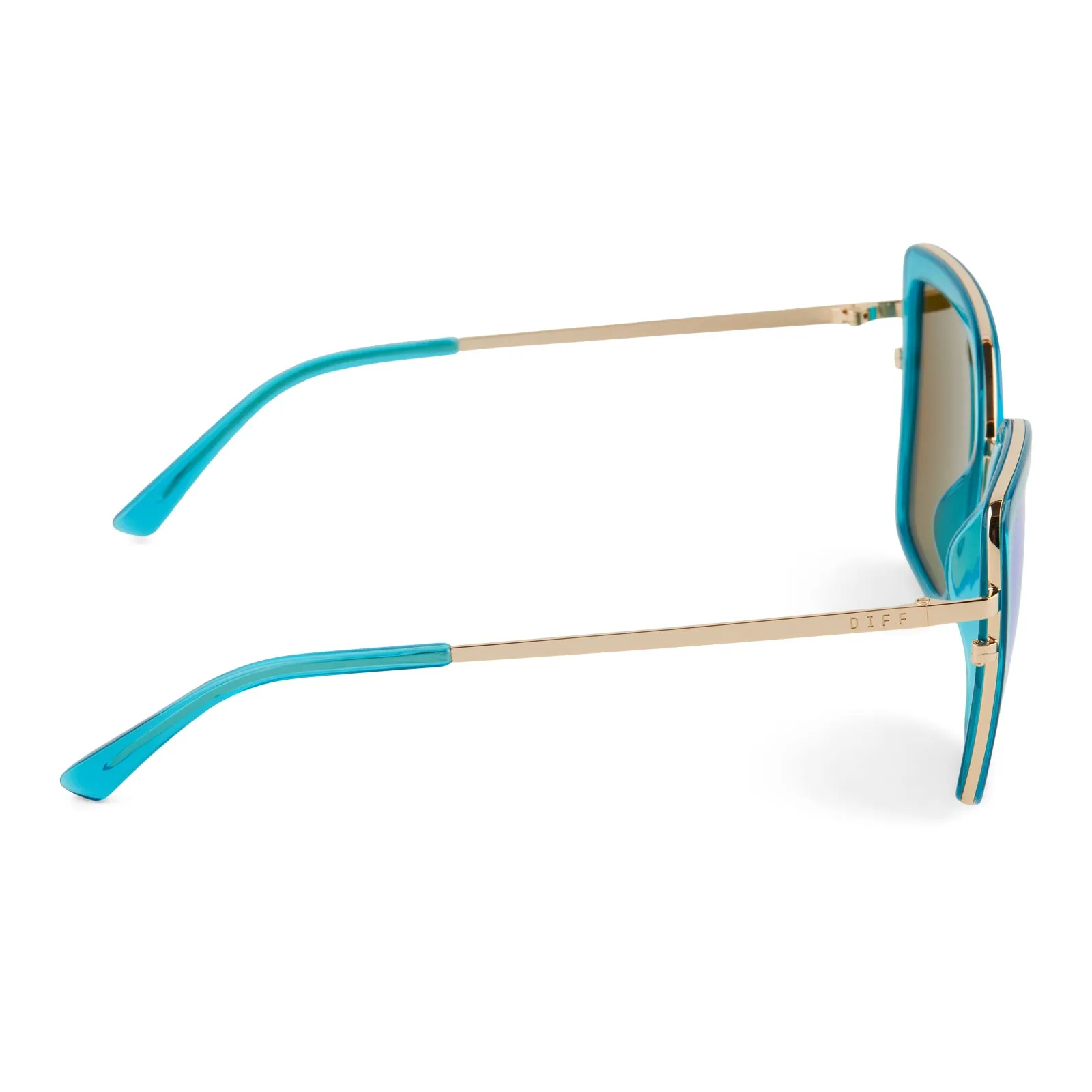CLARISSE - TURQUOISE ICE CRYSTAL   TURQUOISE ICE MIRROR SUNGLASSES