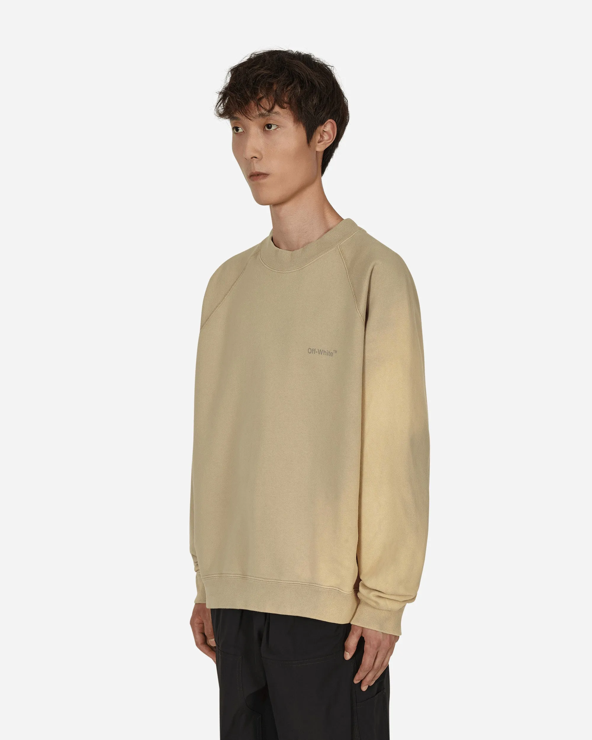 Diag Tab Vintage Crewneck Sweatshirt Beige