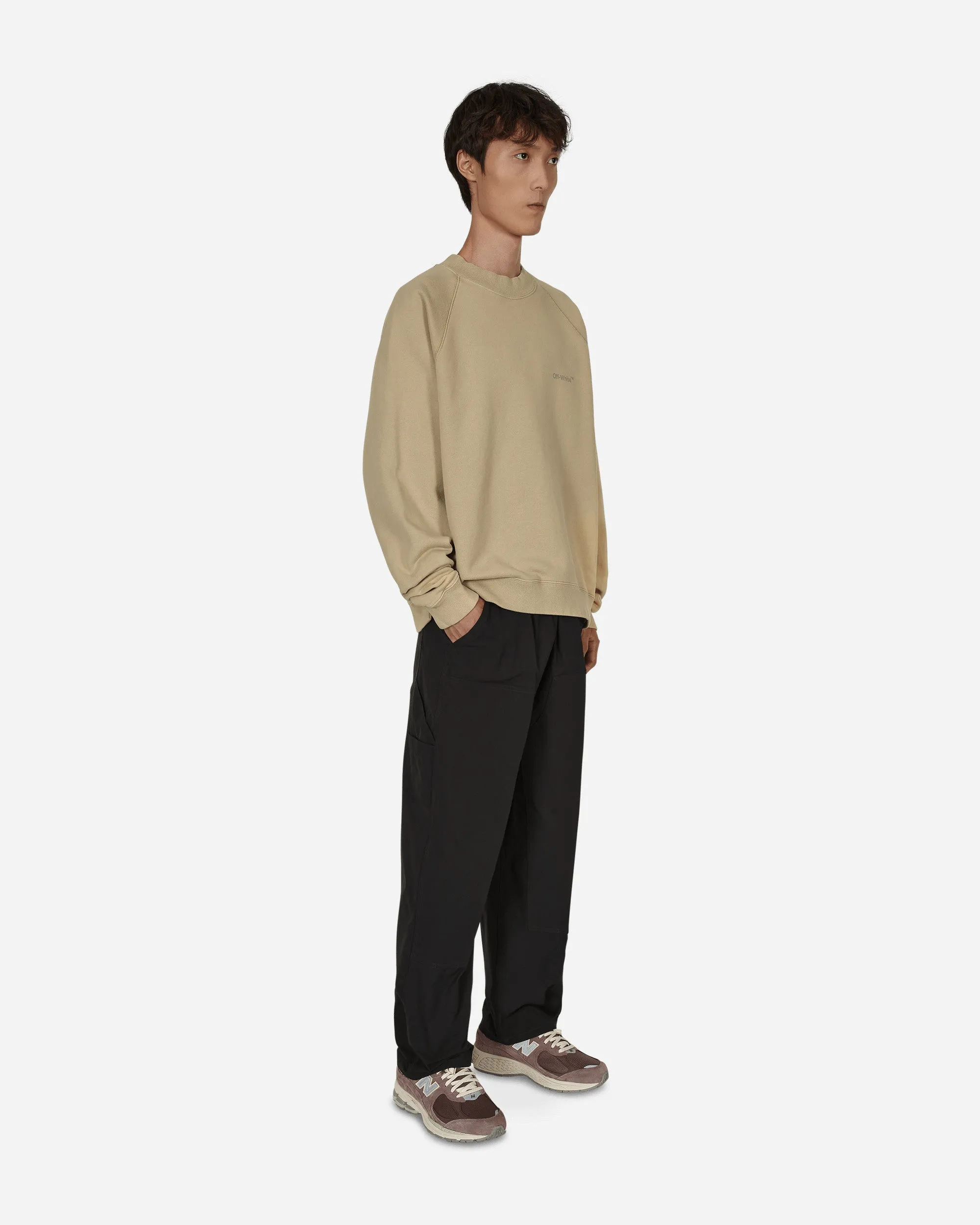 Diag Tab Vintage Crewneck Sweatshirt Beige