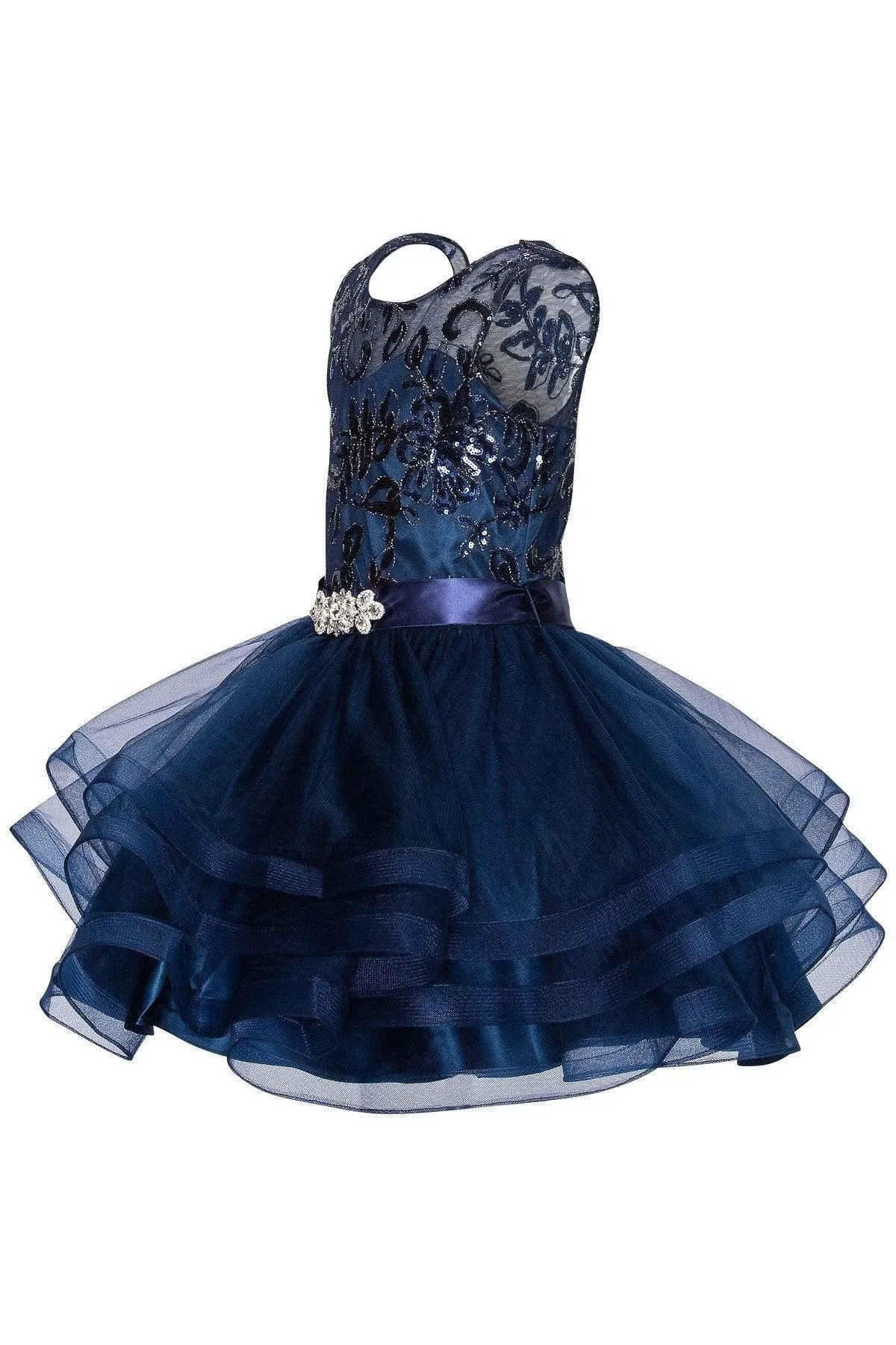 Flower Girl Sleeveless Sequins Lace Dress