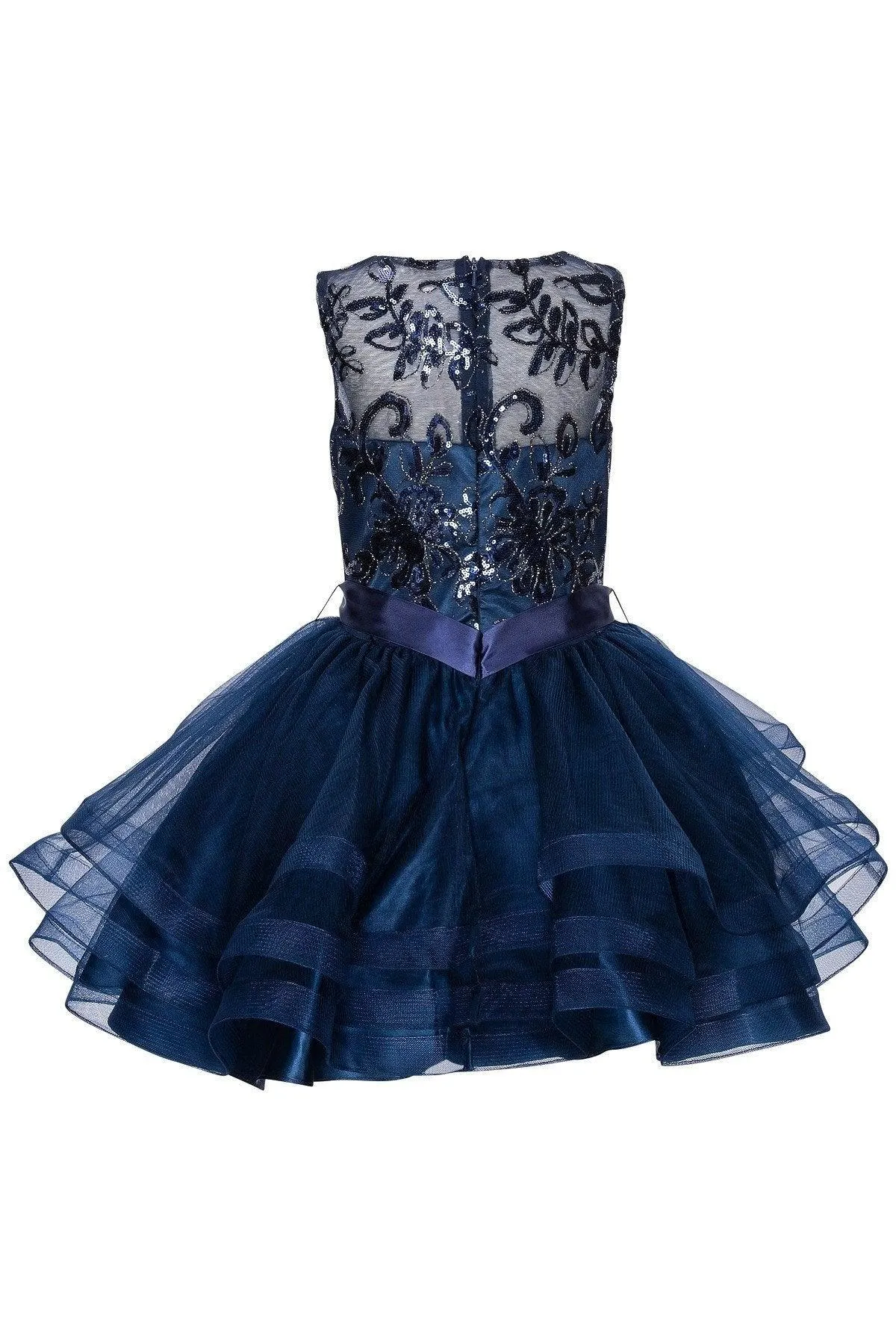 Flower Girl Sleeveless Sequins Lace Dress