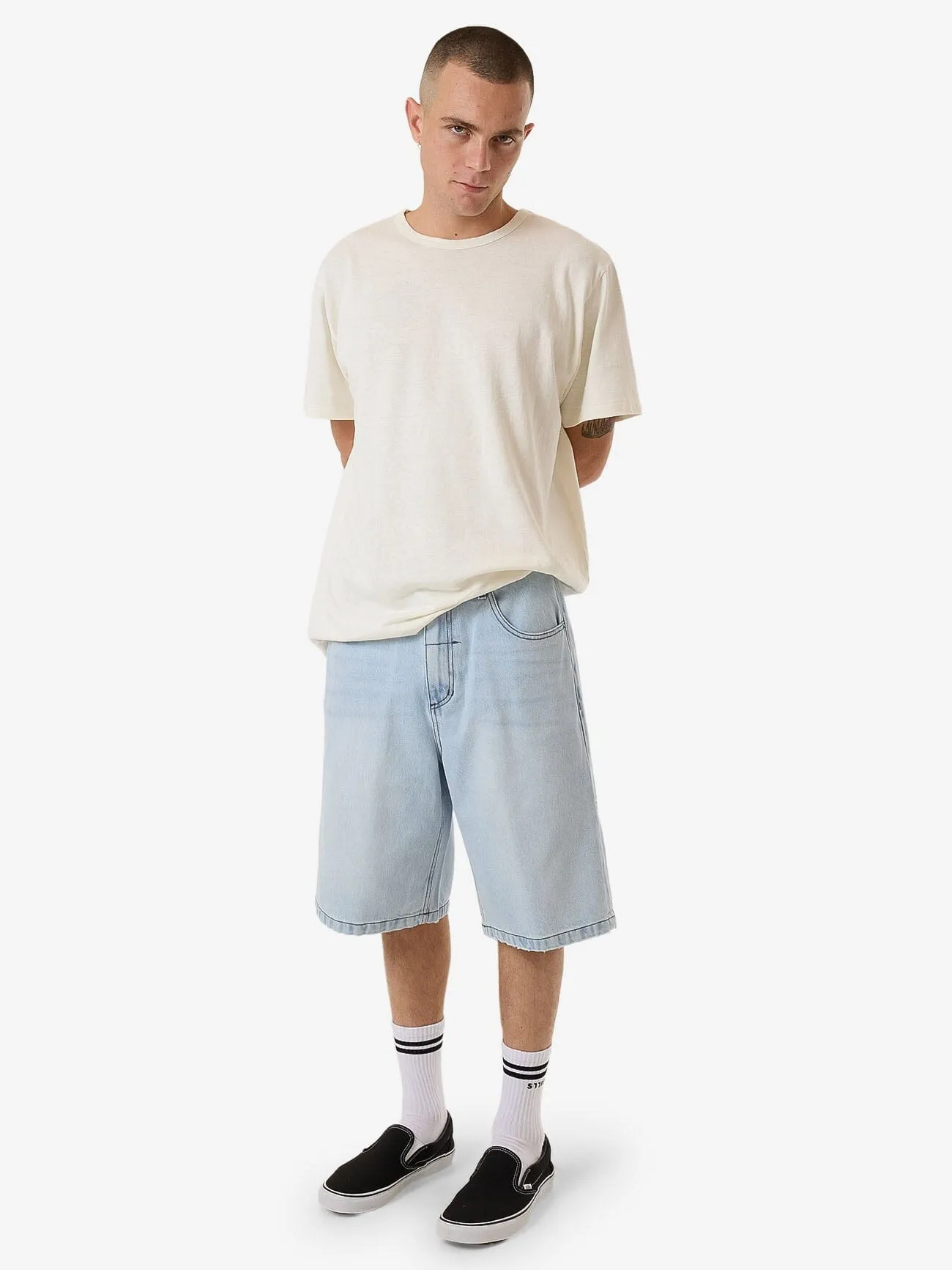 Gazed Big Slacker Denim Short - Gazed Blue
