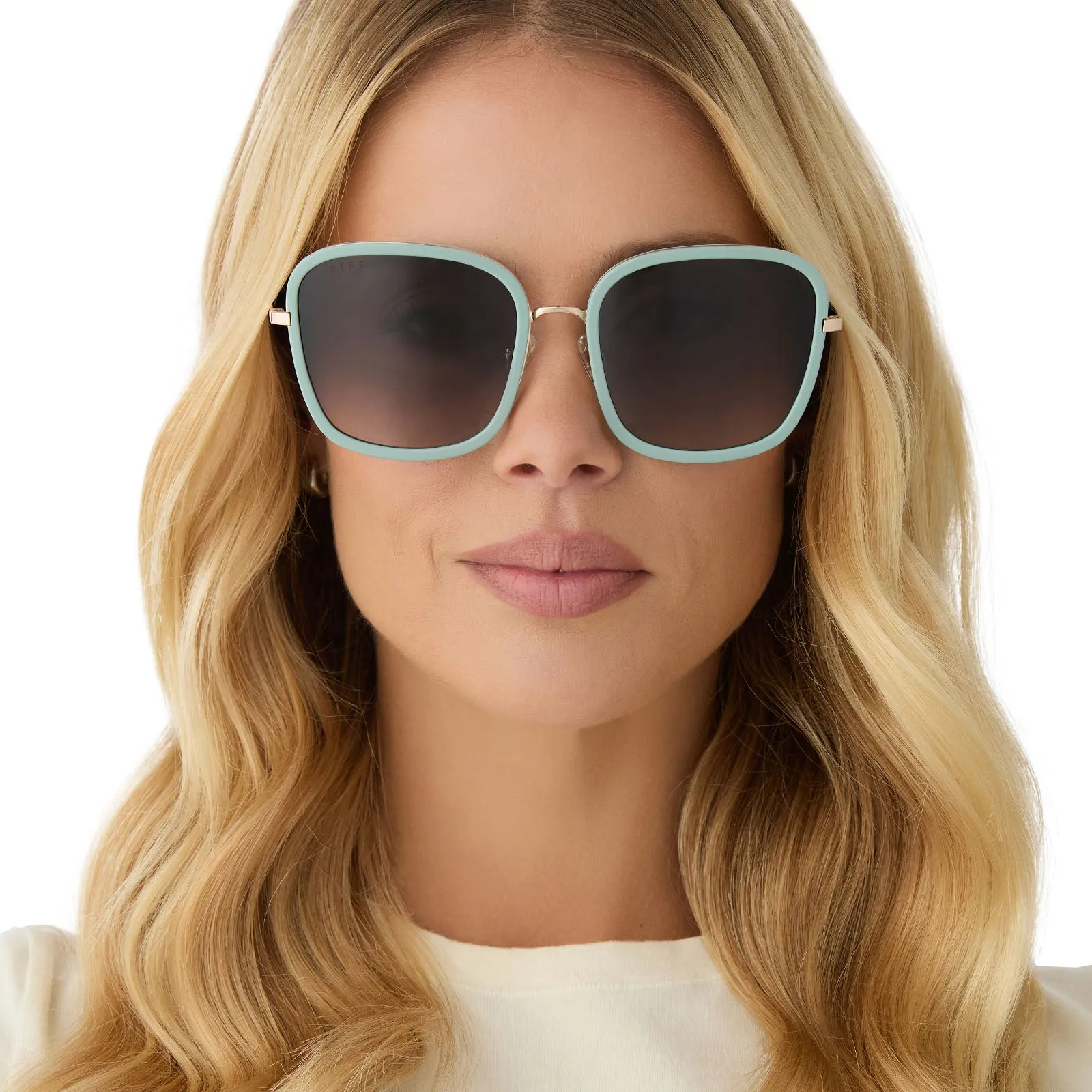 GENEVIVE - STEEL TEAL   GREY GRADIENT SUNGLASSES
