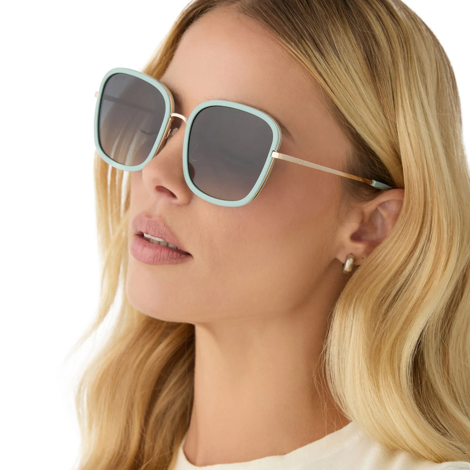 GENEVIVE - STEEL TEAL   GREY GRADIENT SUNGLASSES