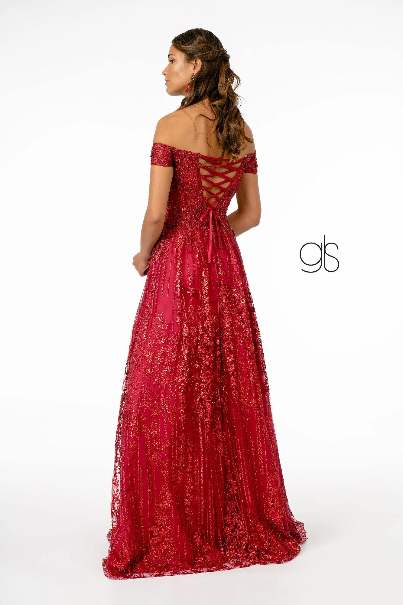 Glitter Embellished A-Line Prom Long Dress