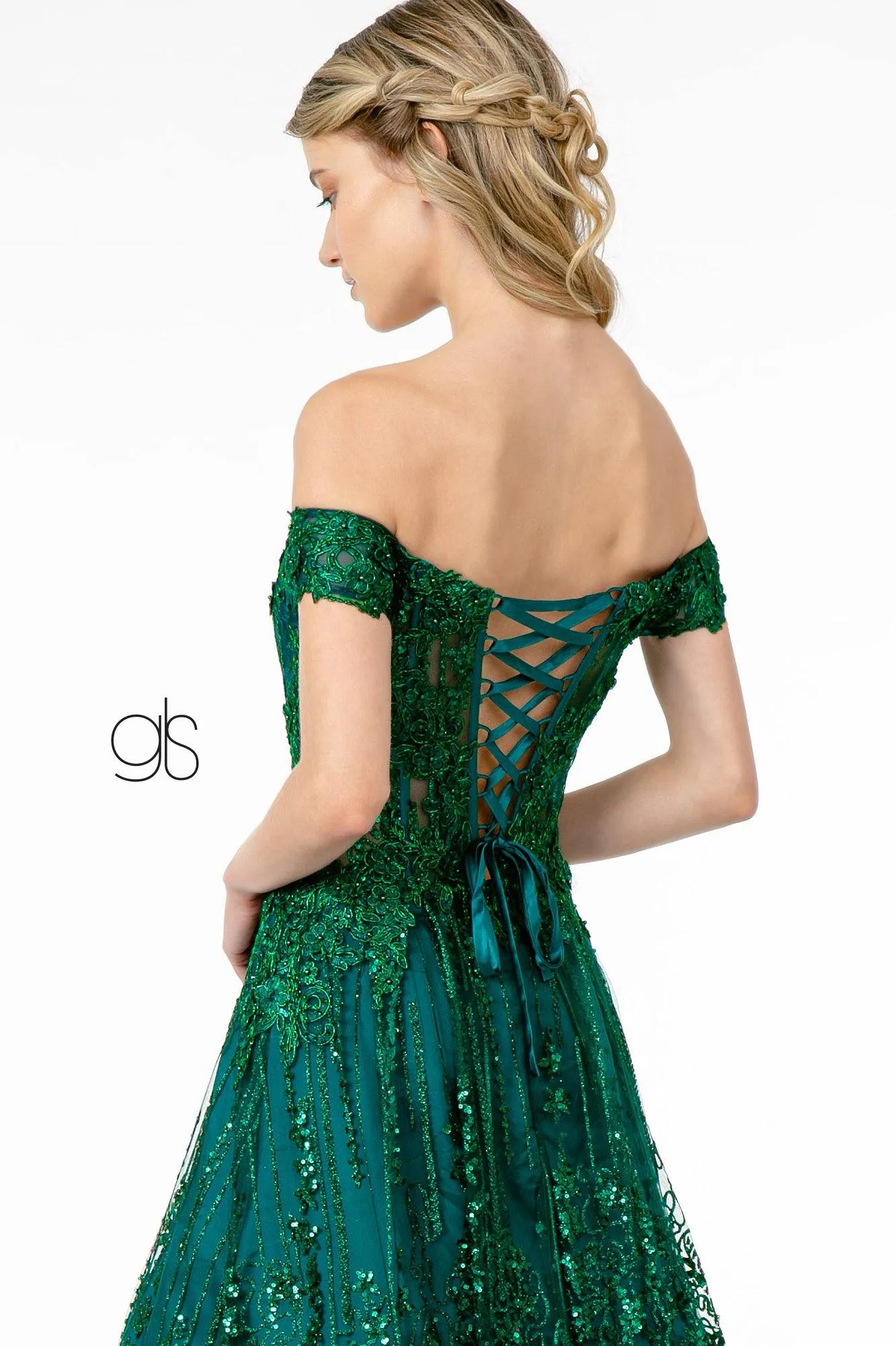 Glitter Embellished A-Line Prom Long Dress
