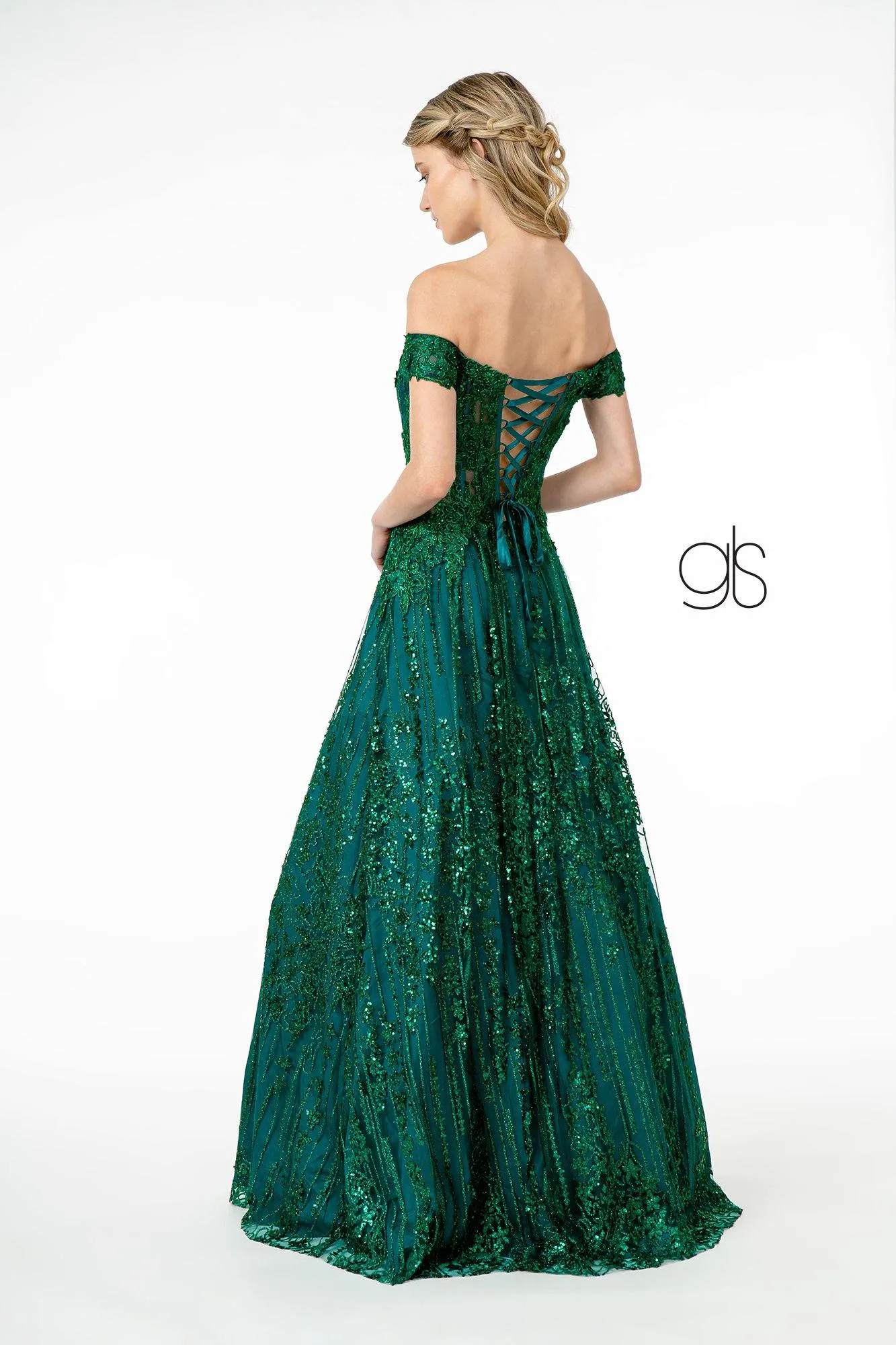 Glitter Embellished A-Line Prom Long Dress