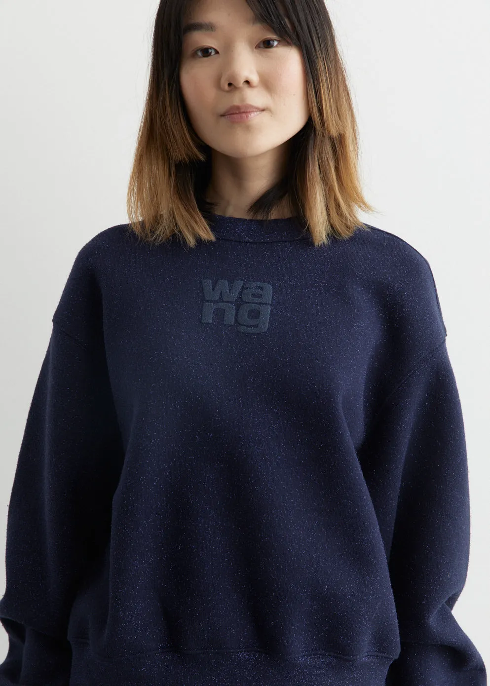 Glitter Essential Terry Sweatshirt With Puff Logo