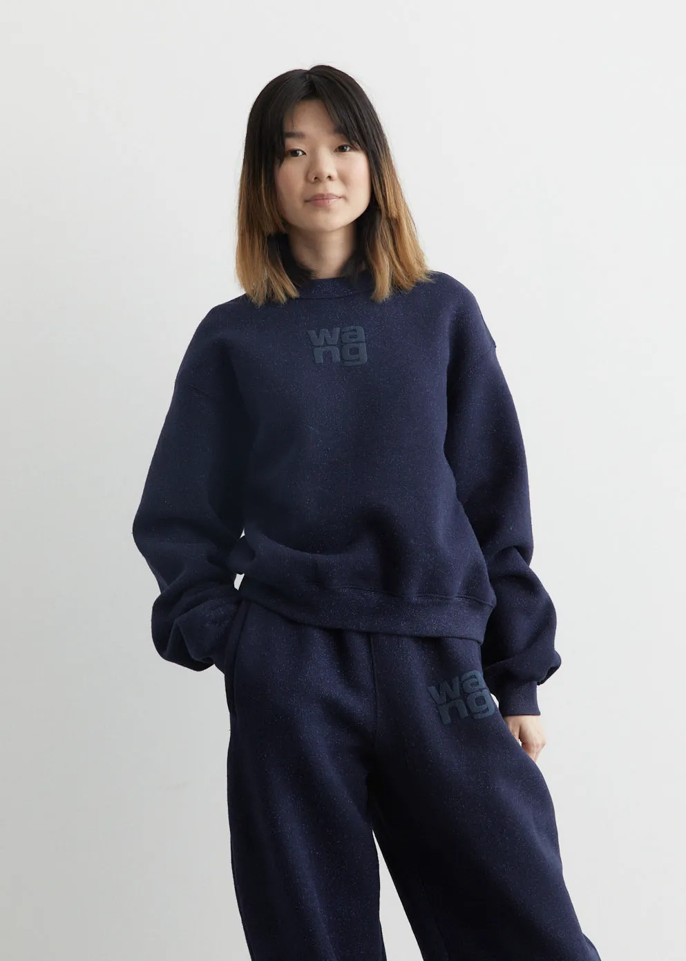 Glitter Essential Terry Sweatshirt With Puff Logo