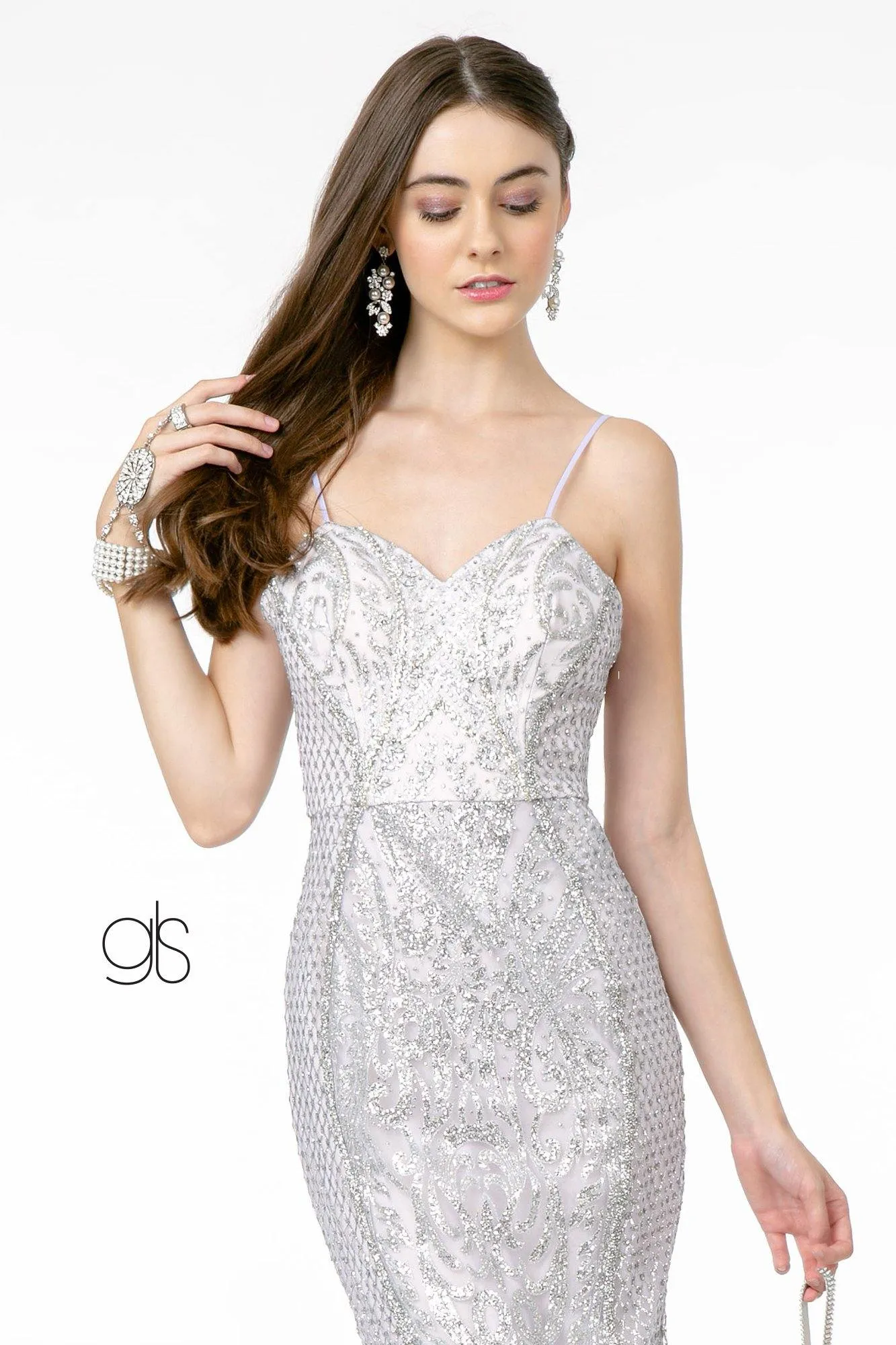 Glitter Mesh Sweetheart Mermaid Long Prom Dress