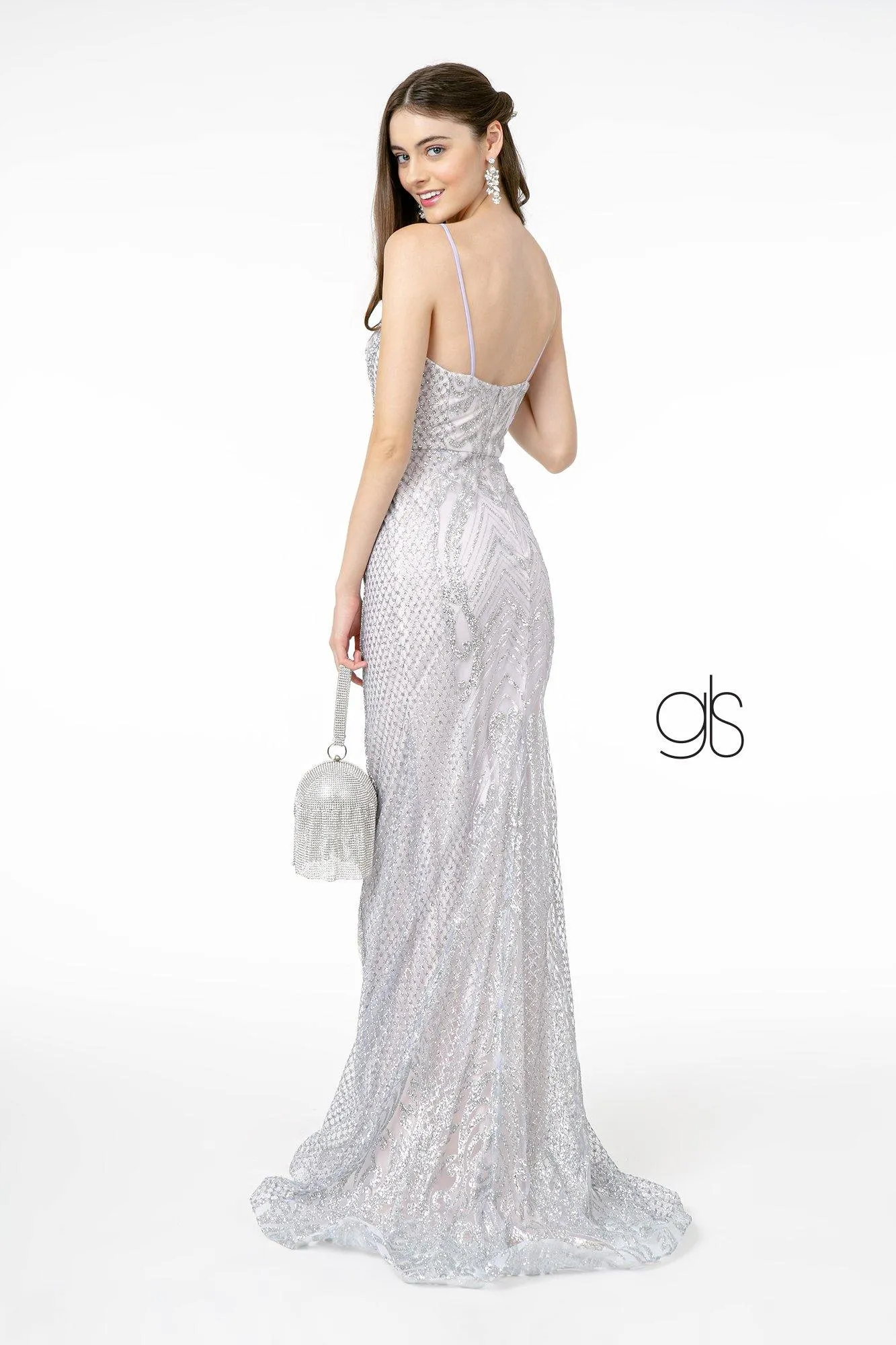 Glitter Mesh Sweetheart Mermaid Long Prom Dress