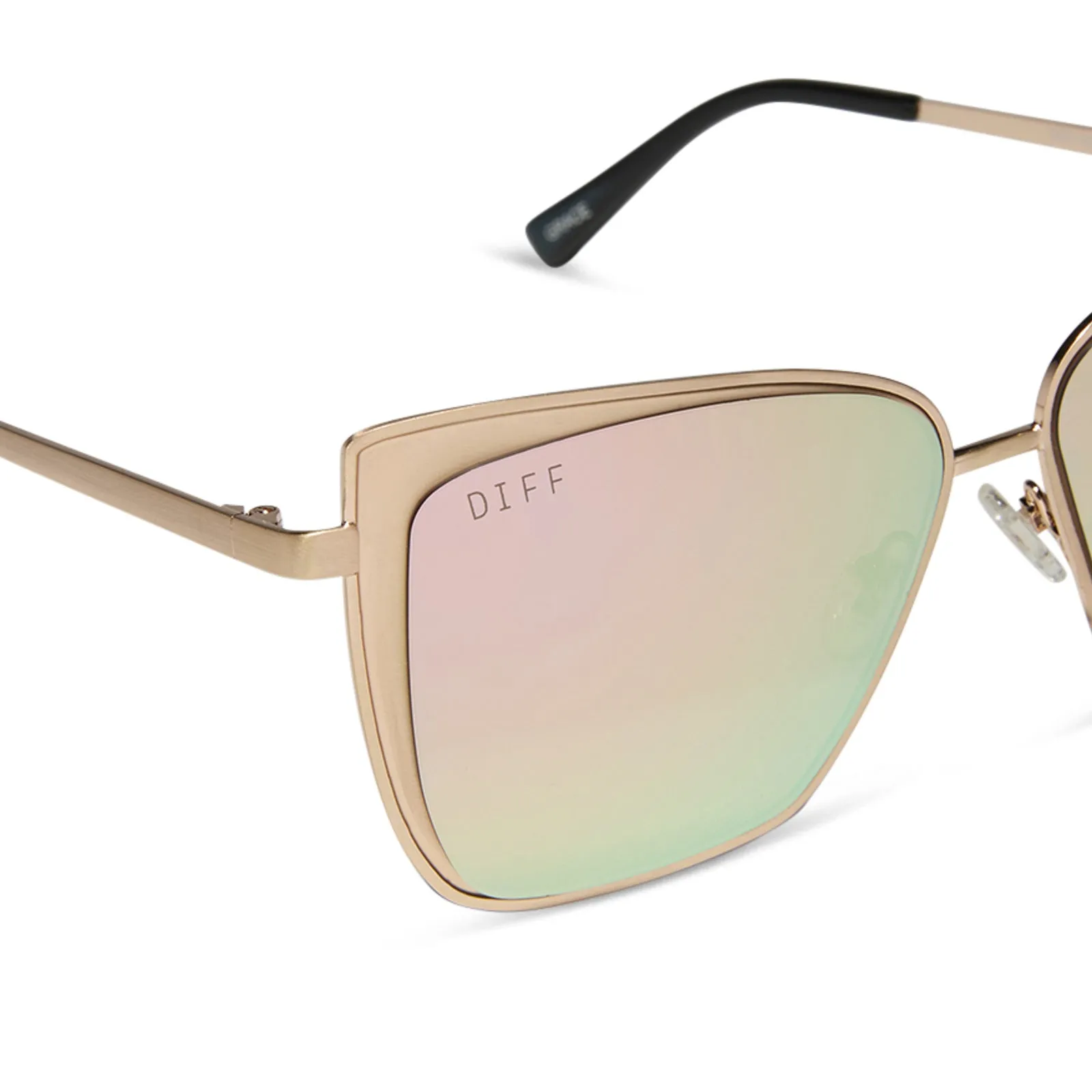 GRACE - BRUSHED GOLD   CHERRY BLOSSOM MIRROR SUNGLASSES